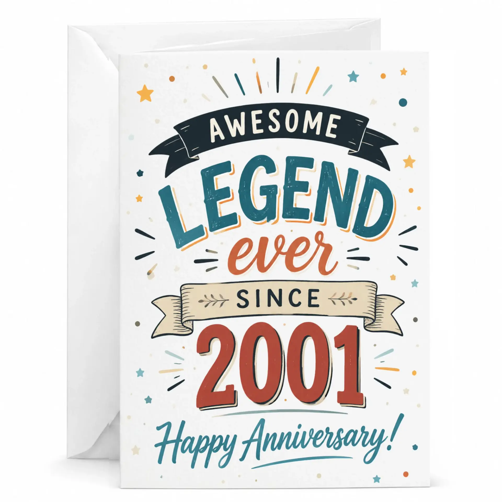 Greeting Card Awesome Legend Ever Since 2001 Anniversary Card for Someone Special Milestone Celebration Keepsake