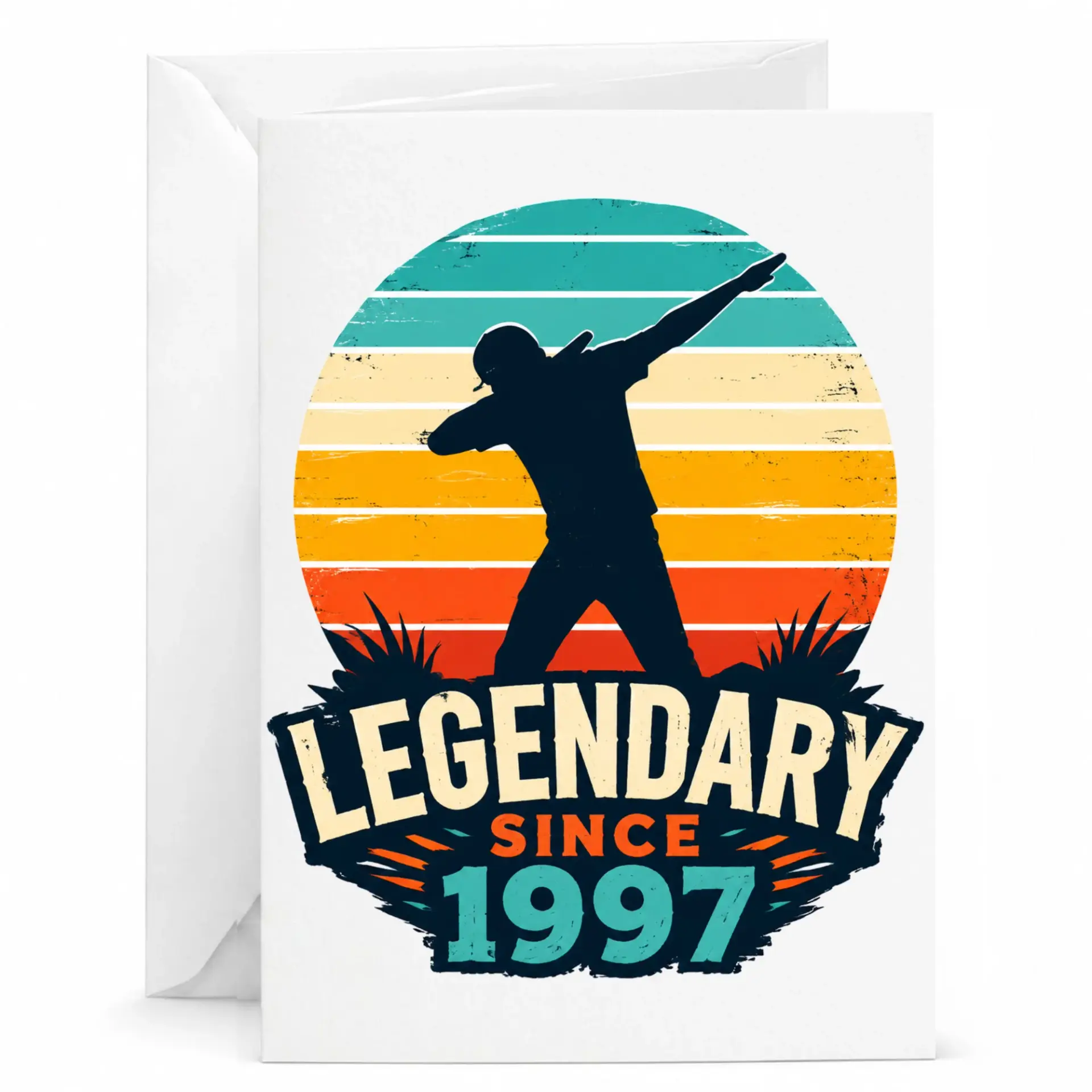 Birthday Card Legendary Since 1997 Funny Retro Vintage Style Greeting Card for Birthday Milestone Celebration