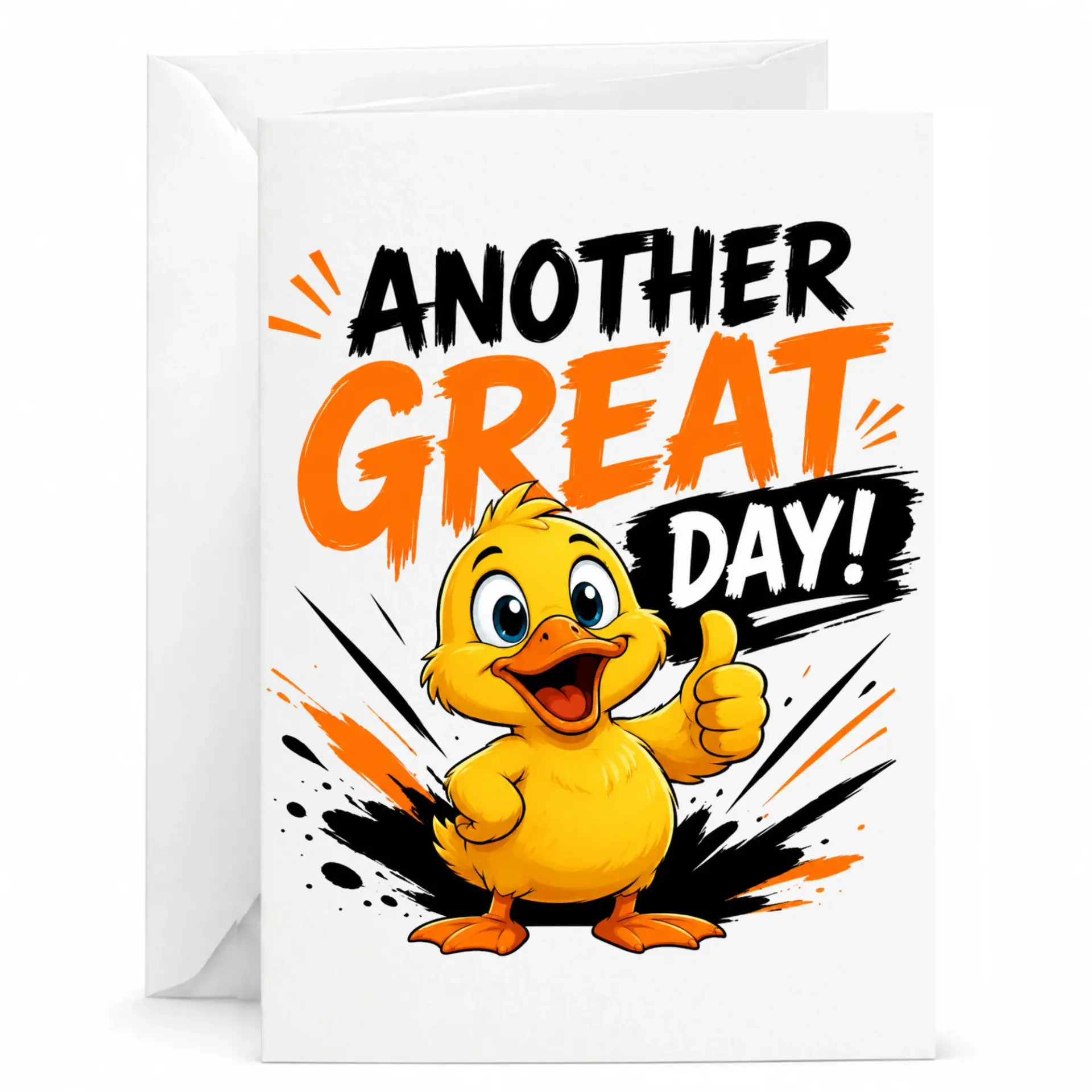 Funny Greeting Card Another Great Day Cute Duck Illustration Positive Encouragement Note for Friends and Family