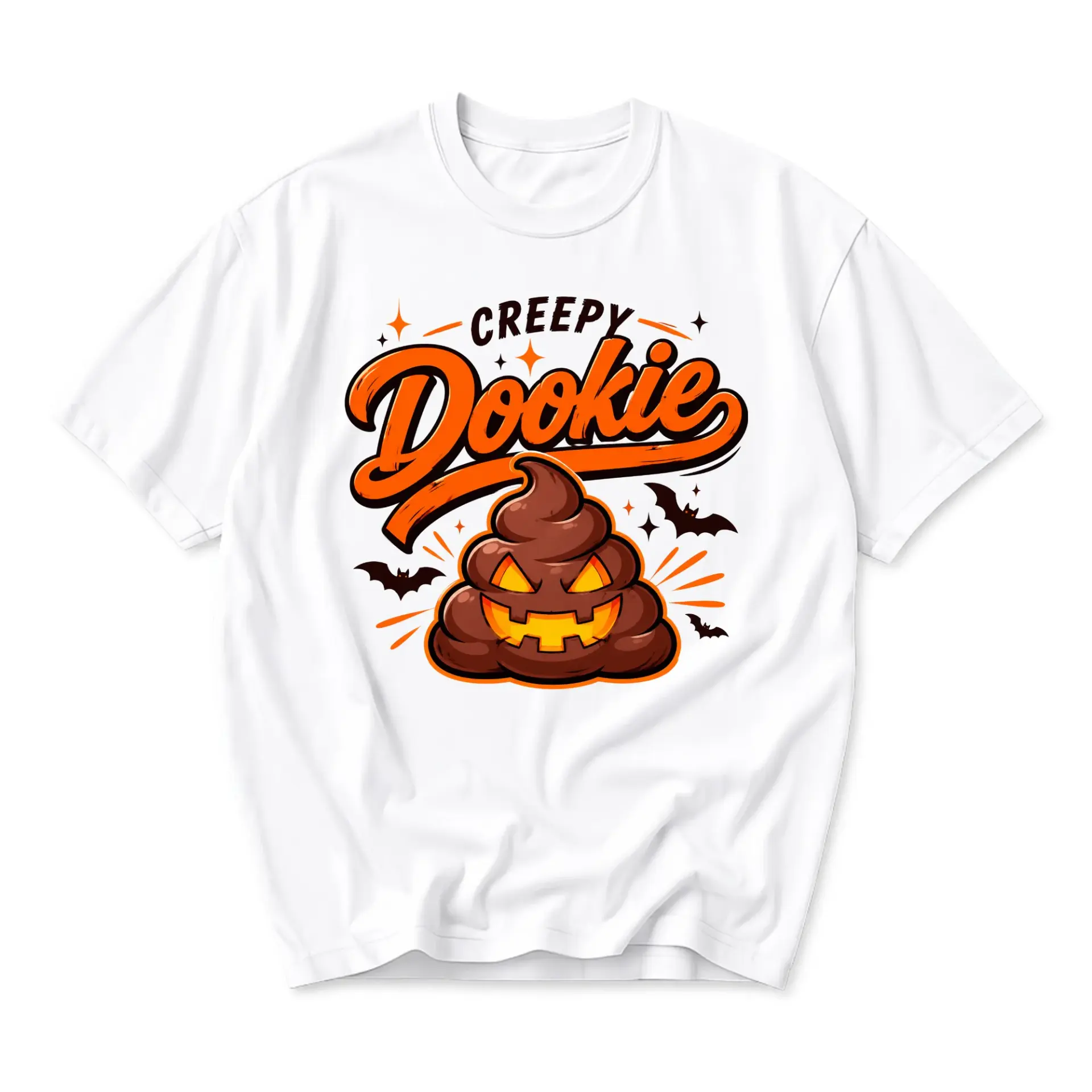 Funny Shirt Creepy Dookie Halloween Graphic Tee Unisex Crew Neck Short Sleeve Casual Cotton Blend Top for Autumn Wear