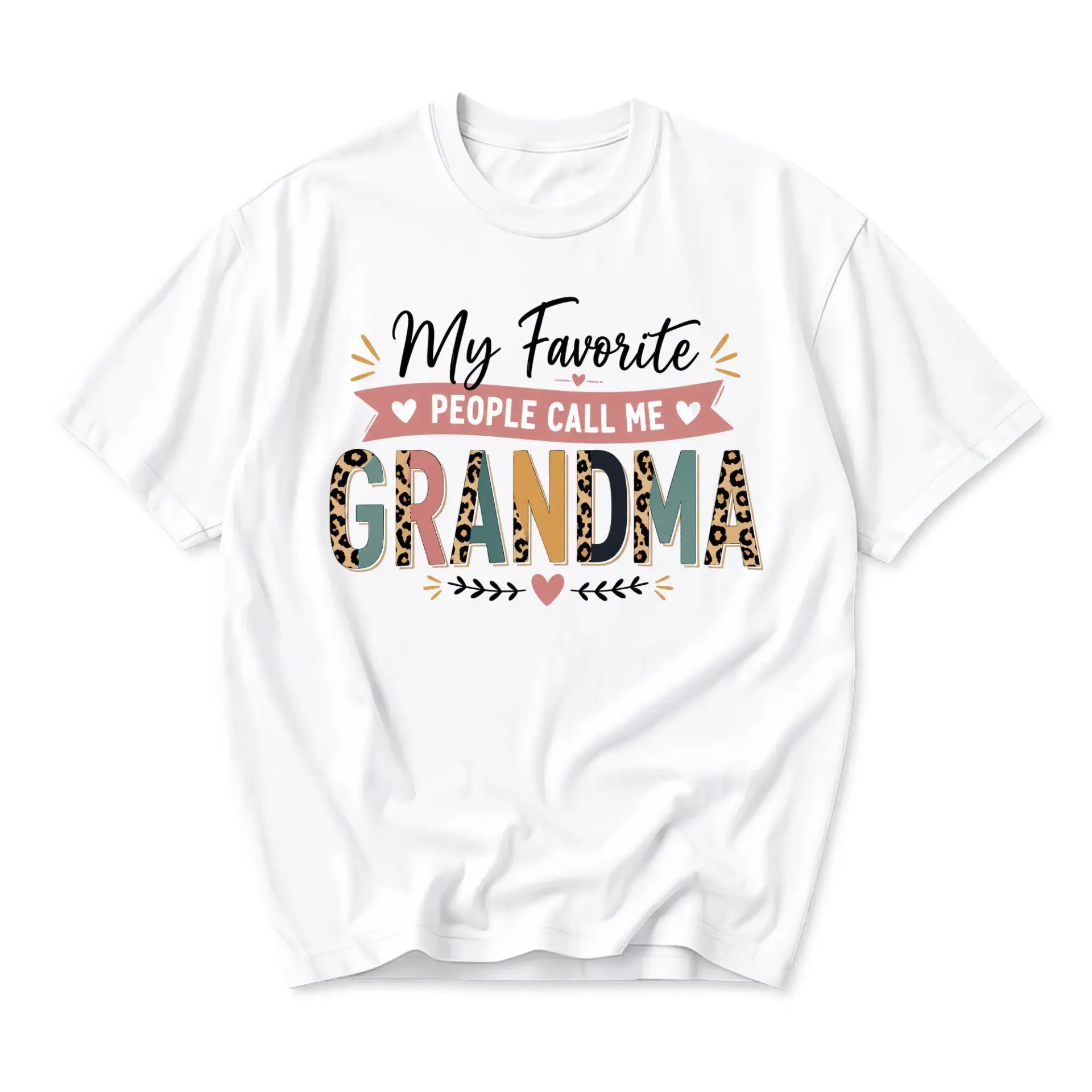 Graphic Tee My Favorite People Call Me Grandma Print Casual Unisex Crew