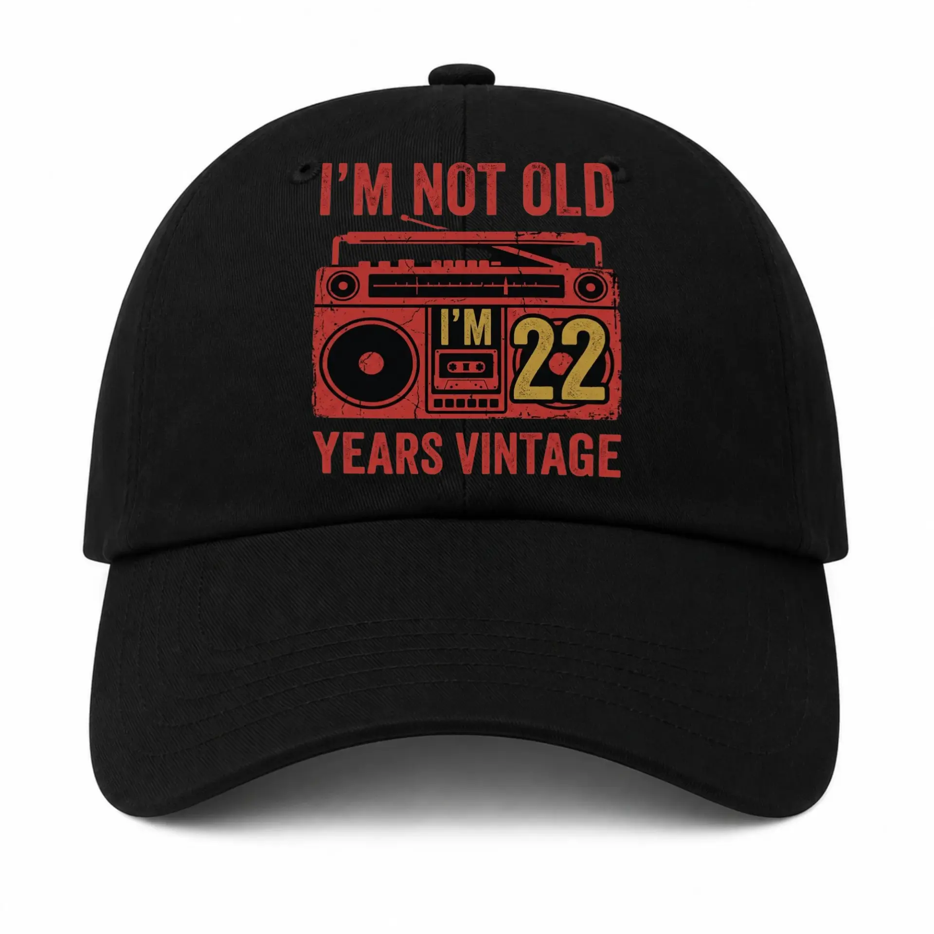 Baseball Cap Funny 22 Years Vintage Radio Graphic Embroidered Dad Hat