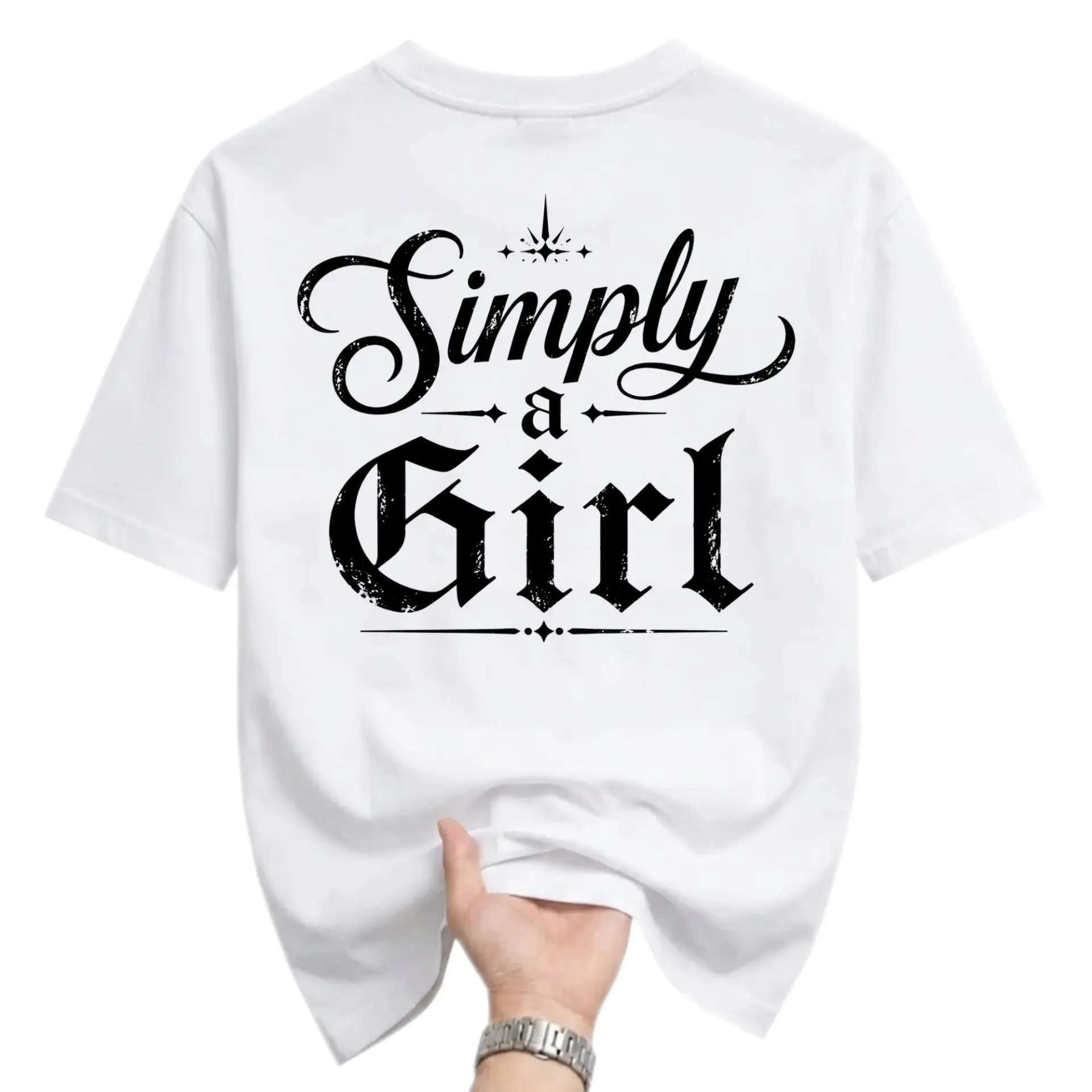 Graphic Tee Simply a Girl Aesthetic Print Trendy Unisex Crew Neck Shirt for Casual Everyday Wear and Self Expression