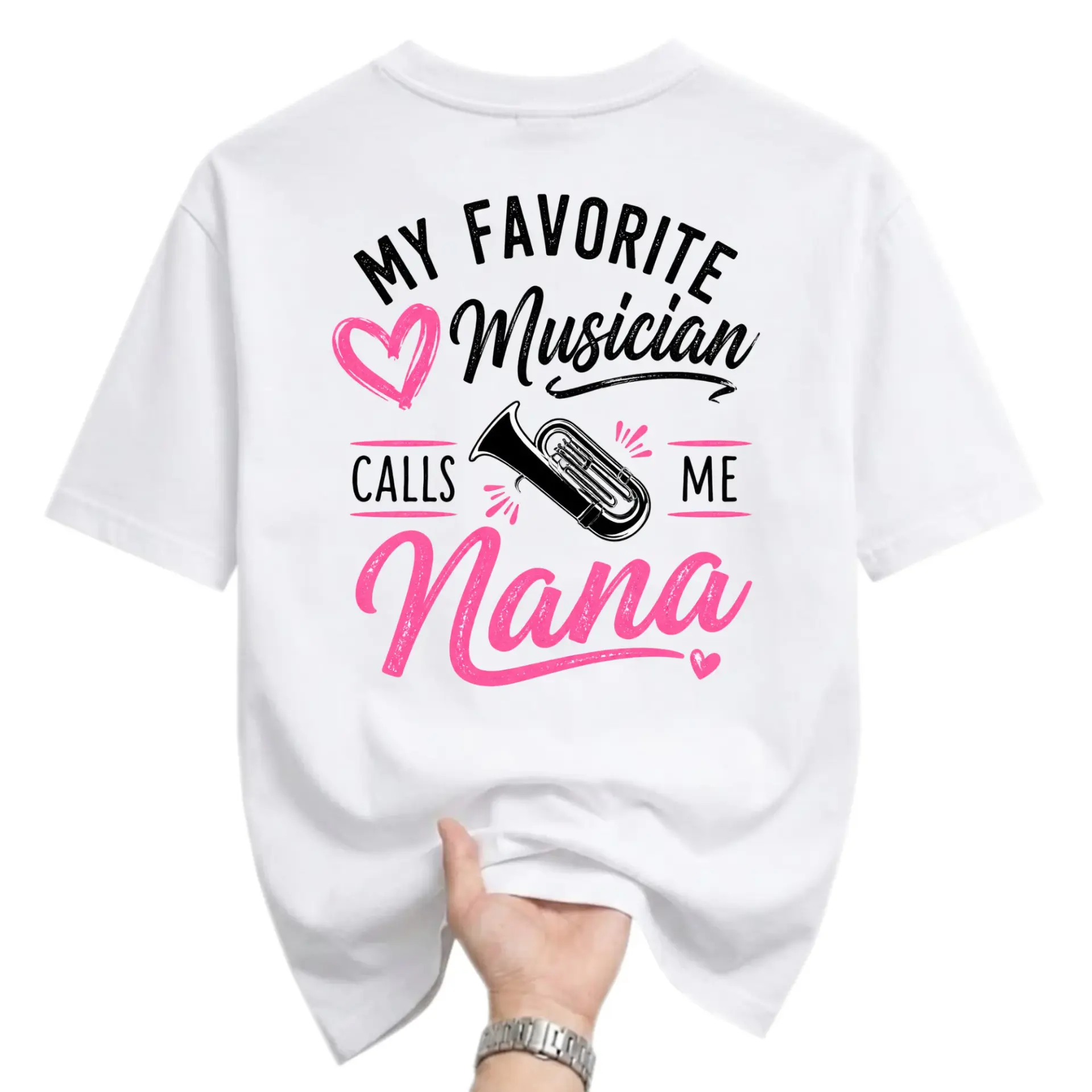 Graphic Tee My Favorite Musician Calls Me Nana Funny Music Lover Gift Unisex Crew Neck Casual Everyday Cotton Shirt