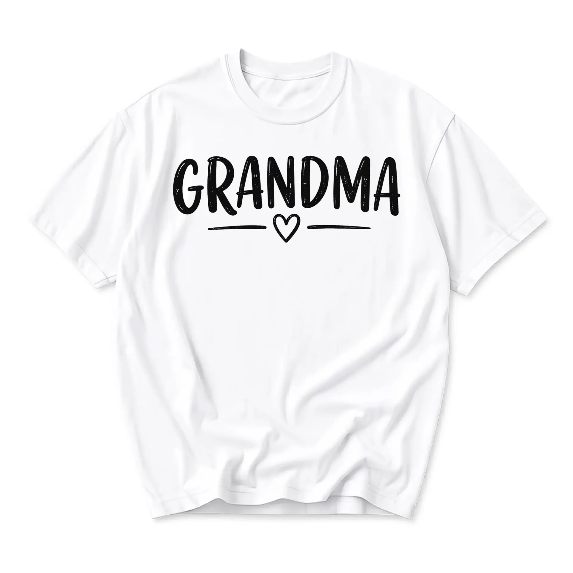 Graphic Tee Grandma Heart Casual Crew Neck Shirt Comfortable Cotton Blend Apparel for Everyday Wear and Gift Giving