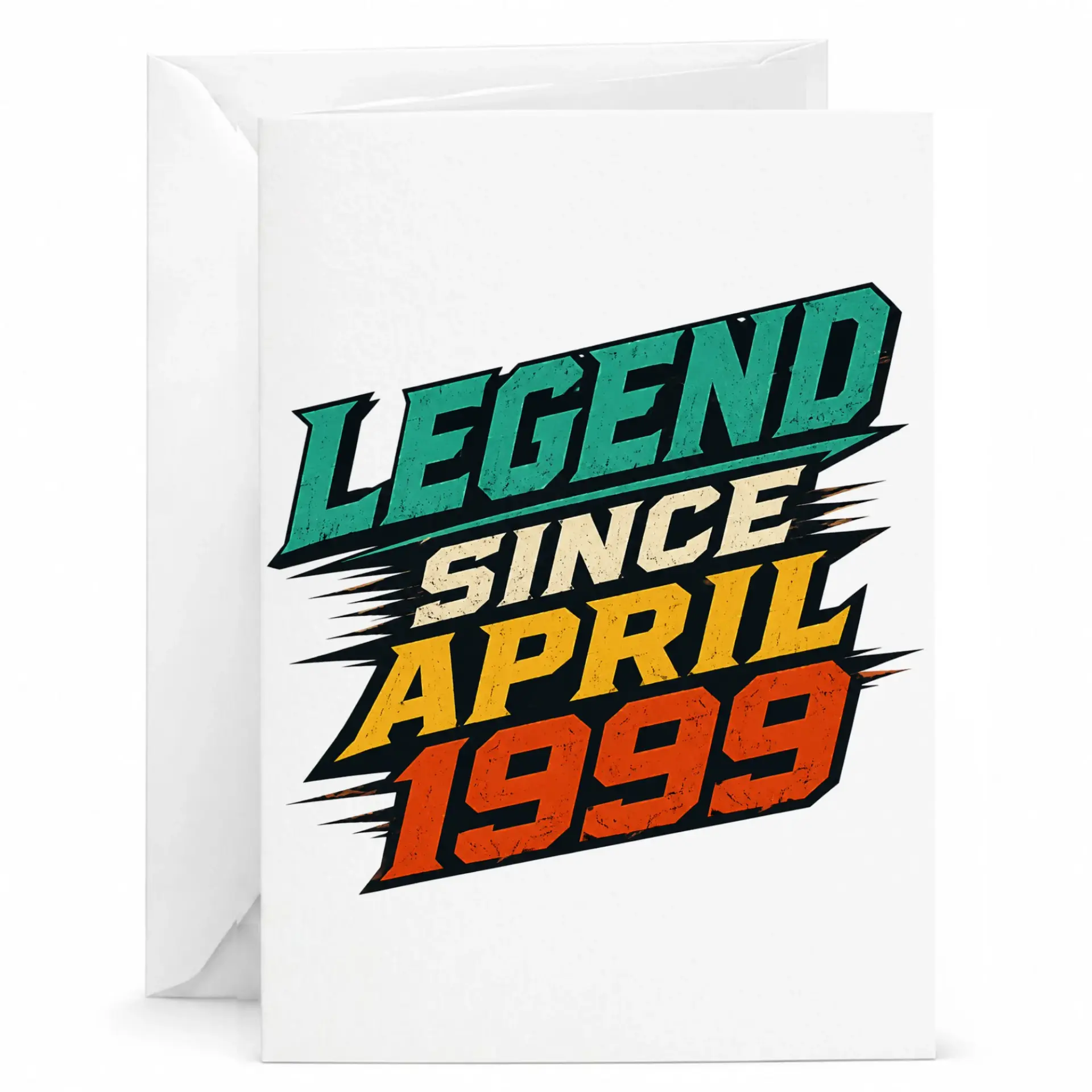 Greeting Card Legend Since April 1999 Birthday Milestone Vintage Retro Style Stationery for Special Anniversary Celebrations