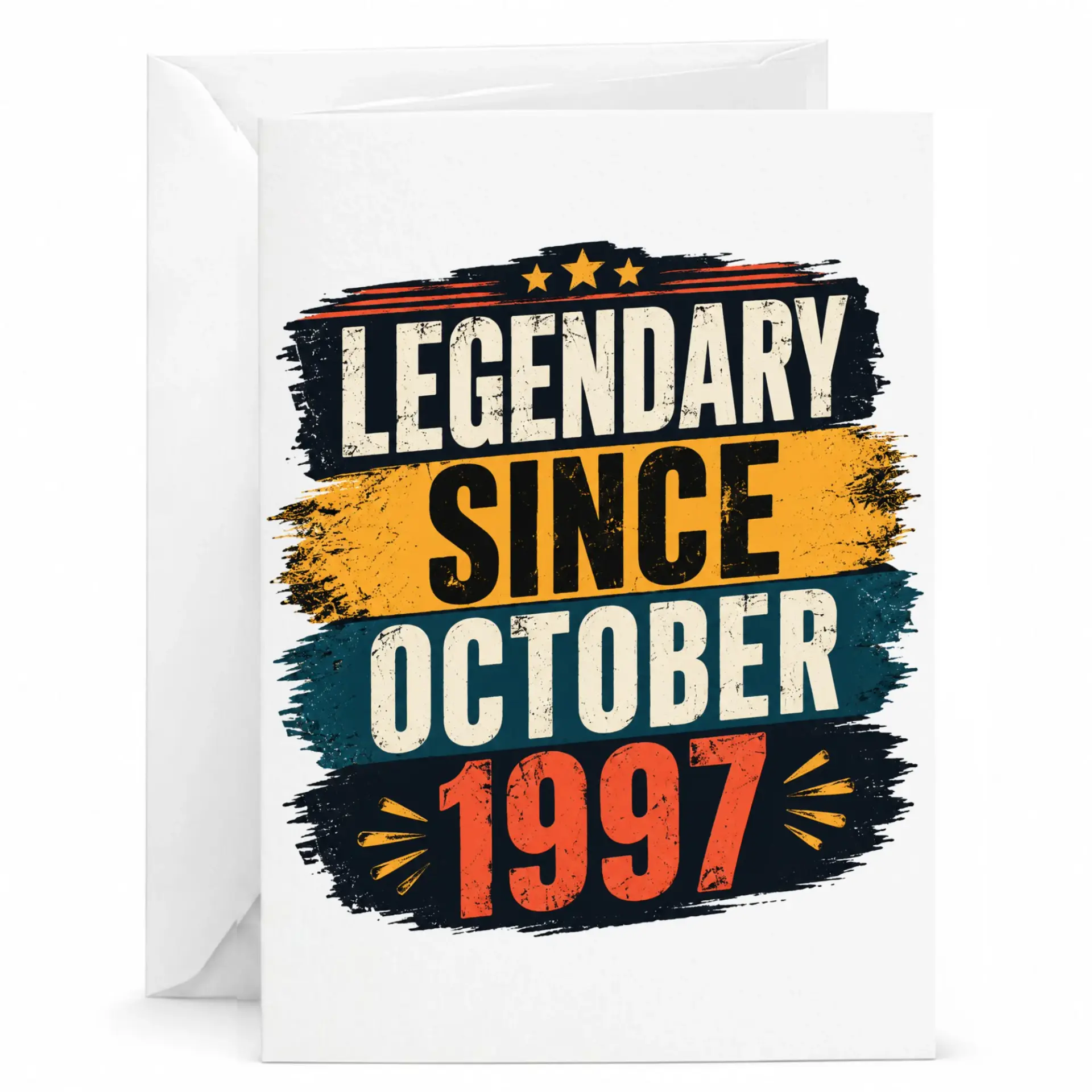Birthday Card Legendary Since October 1997 Vintage Style Greeting Card for Milestone Birthdays and Celebrations