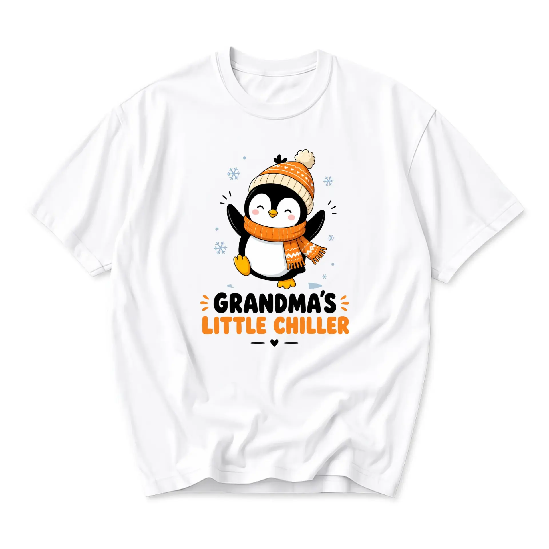 Funny Shirt Grandma's Little Chiller Penguin Graphic Tee Unisex Crew Neck