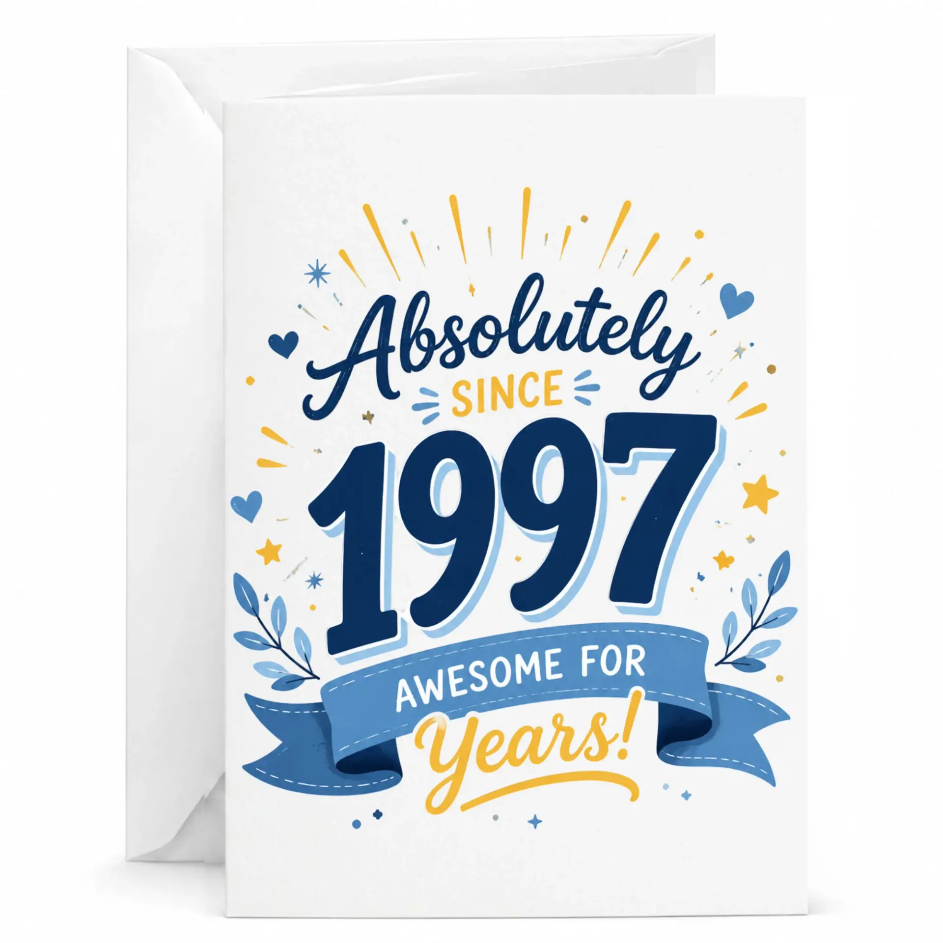 Greeting Card Absolutely Awesome Since 1997 Birthday Anniversary Celebration Professional Heavyweight Cardstock Note