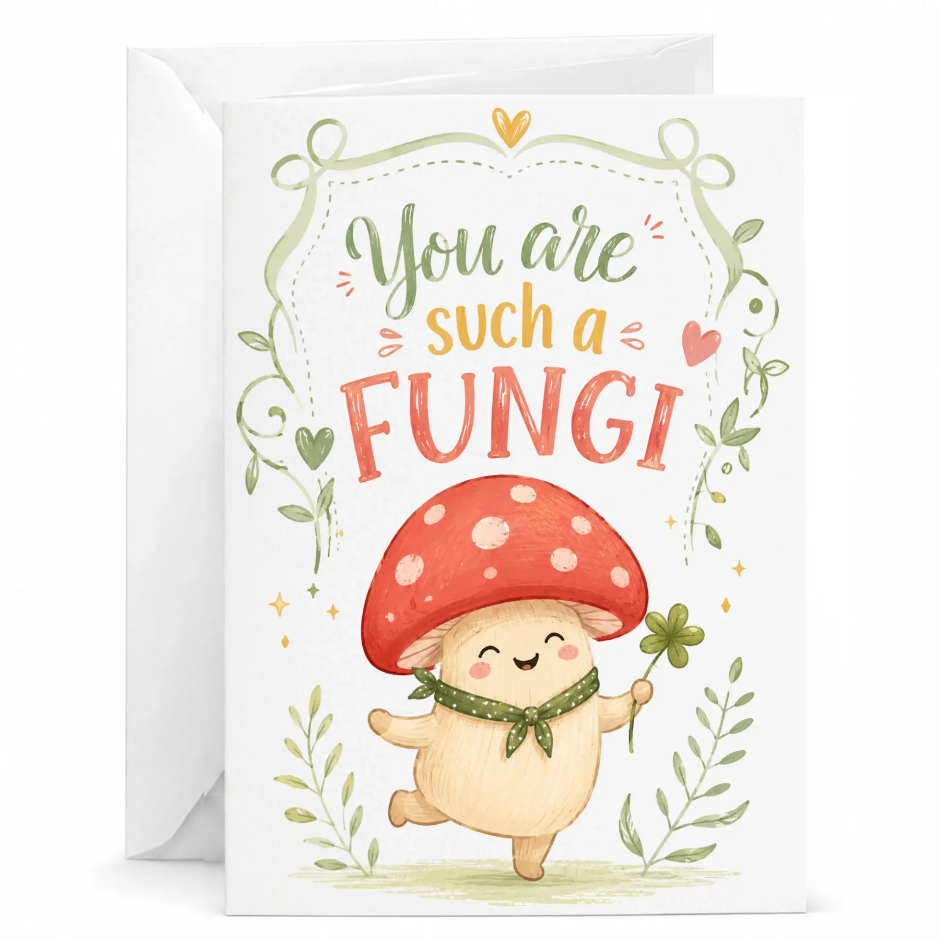 Funny Mushroom Greeting Card You Are Such a Fungi Pun for Birthday Anniversary Encouragement Thank Note