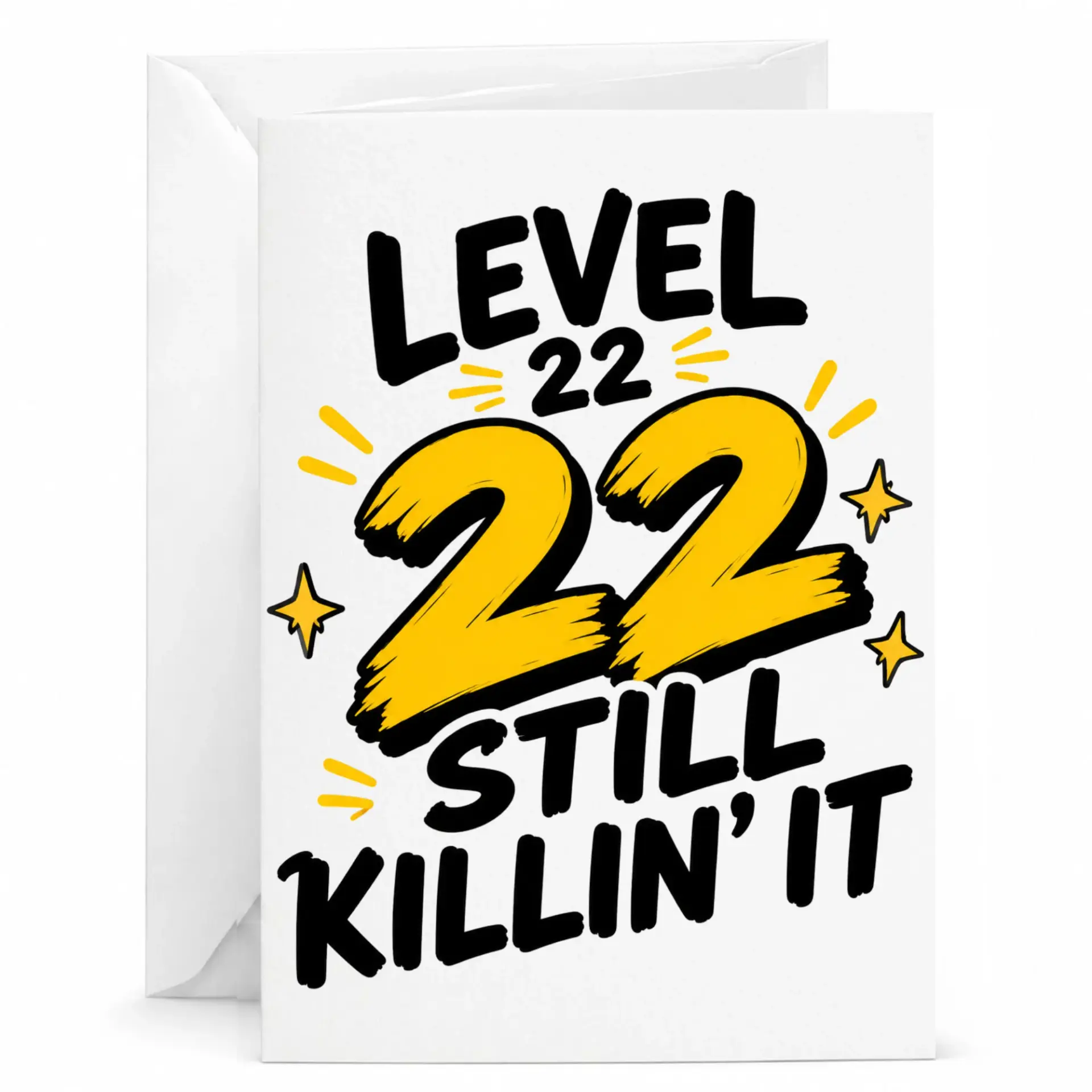 Birthday Card Level 22 Still Killin It Funny Milestone Greeting Card for 22nd Birthday Celebration Keepsake