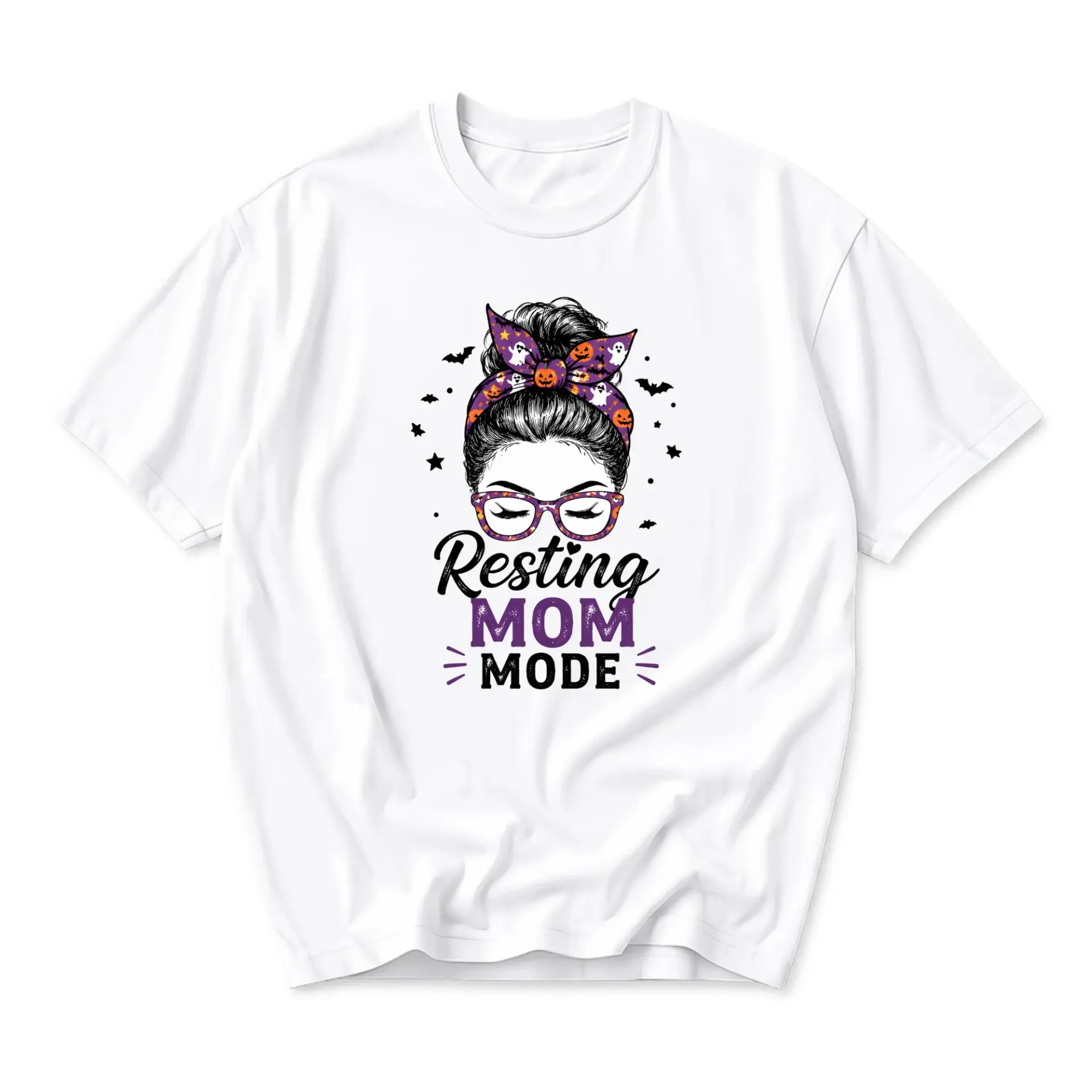 Funny Shirt Resting Mom Mode Graphic Tee Casual Unisex Crew Neck Top Soft Cotton Everyday Apparel for Women