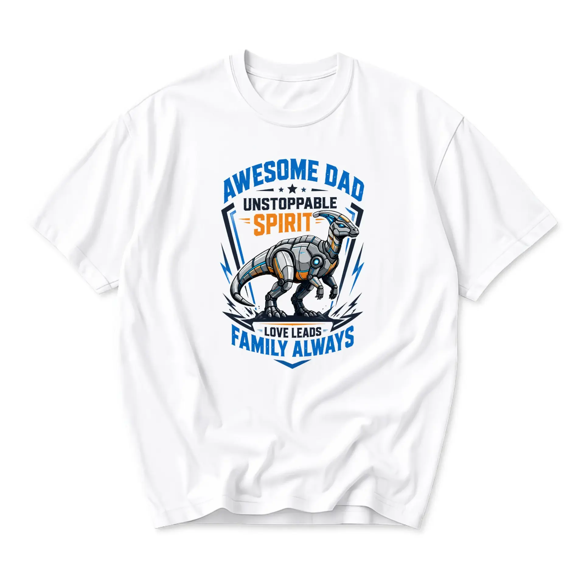 Funny Shirt Awesome Dad Unstoppable Spirit Graphic Tee Unisex Crew Neck Comfortable Everyday Apparel White Cotton Top