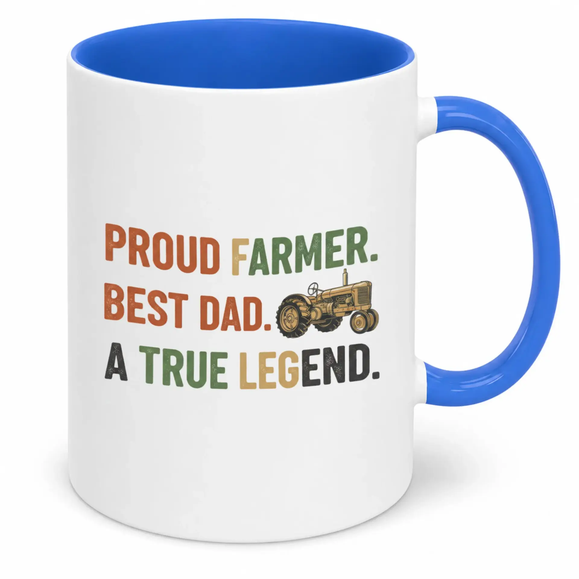 Coffee Mug for Farmers and Dads Premium White Ceramic Cup with Tractor Design Inspirational Father's Day Gift