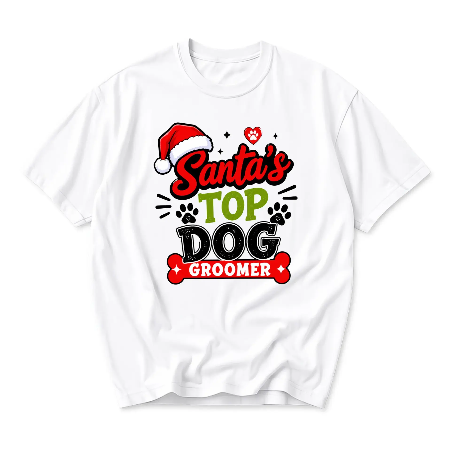 Funny Shirt Santa' Dog Groomer Holiday Graphic Tee for Pet Lovers and