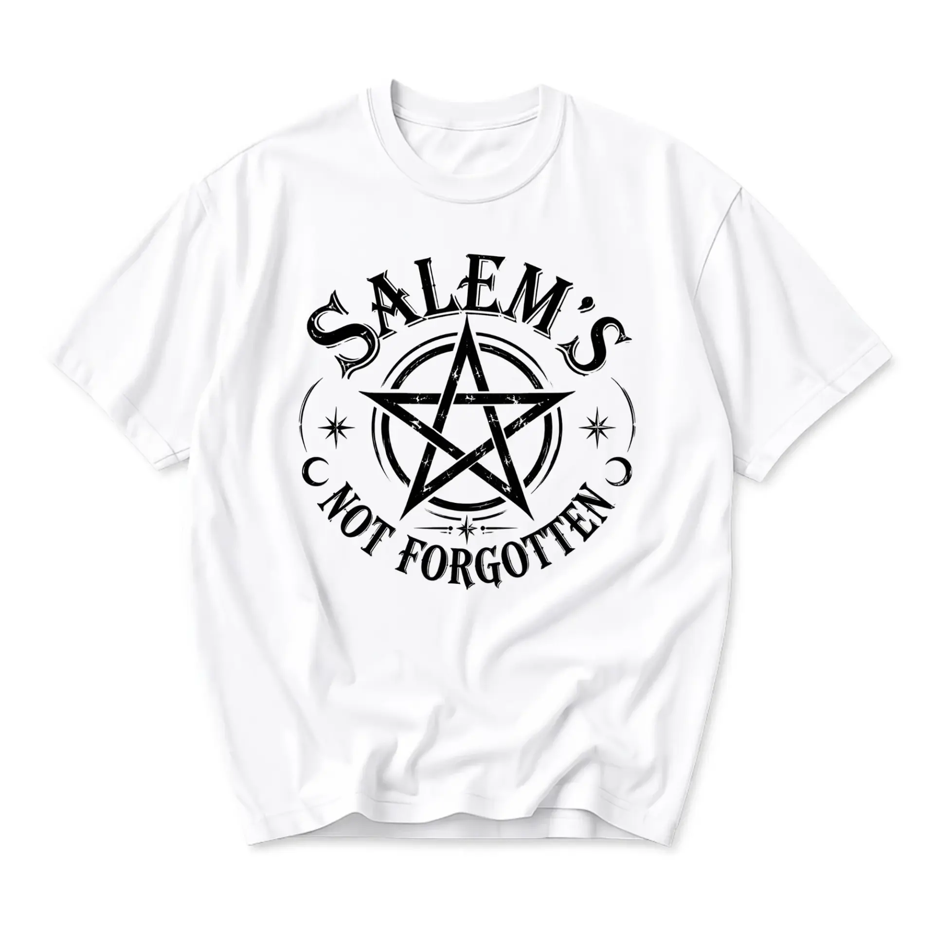 Graphic Tee Salem Is Not Forgotten Occult Style Unisex Crew Neck Casual Cotton Blend Short Sleeve Shirt for Adults