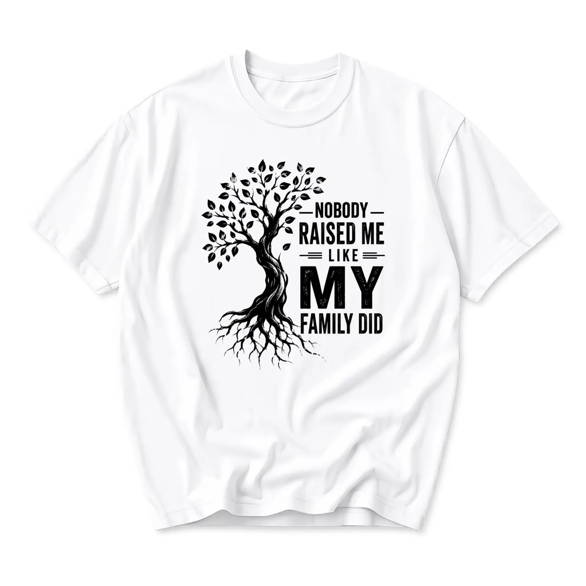 Funny Shirt Unisex Graphic Printed T-Shirt Featuring Family Heritage Tree Design Casual Crew Neck Apparel White