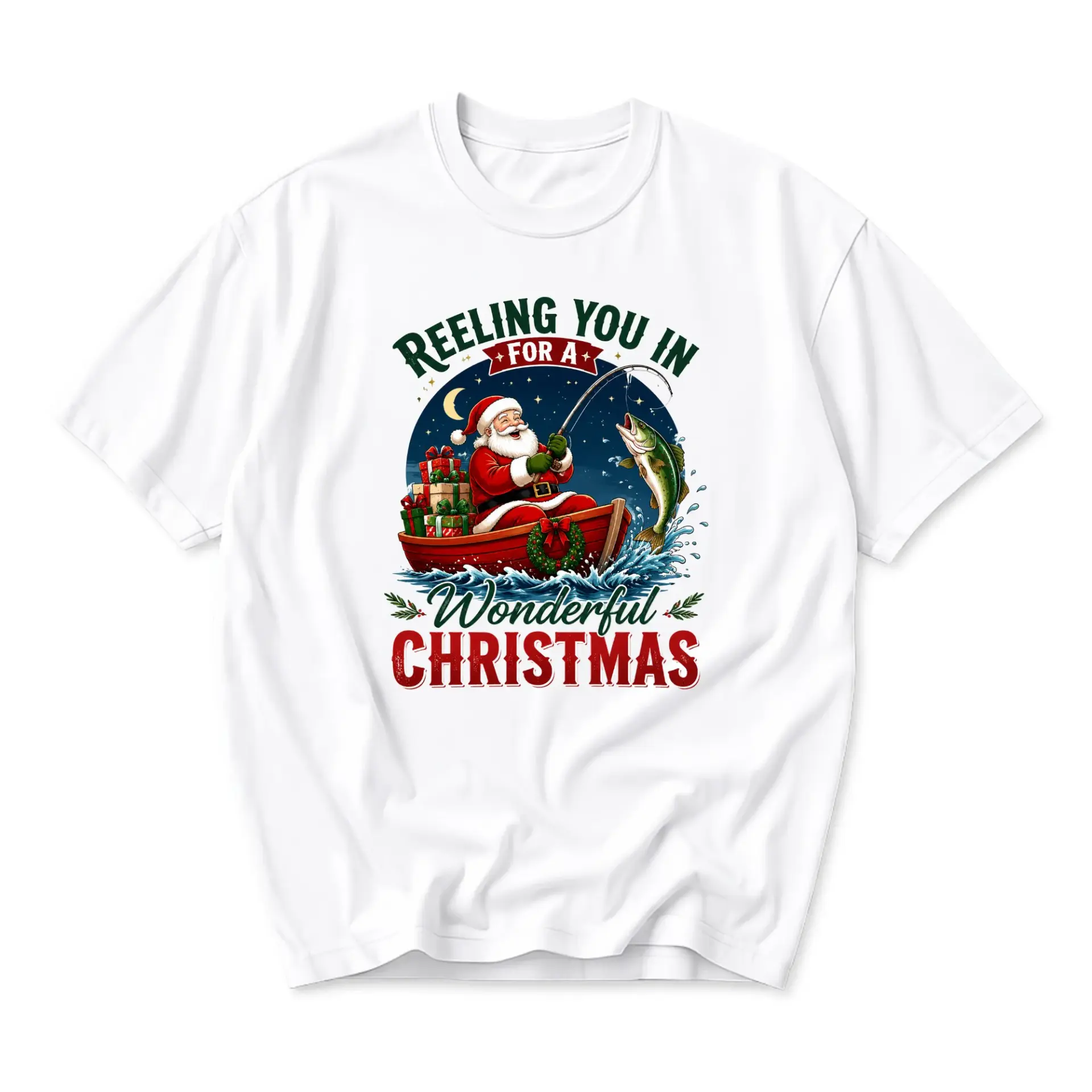 Funny Shirt Reeling You in for a Wonderful Christmas Graphic Tee Holiday