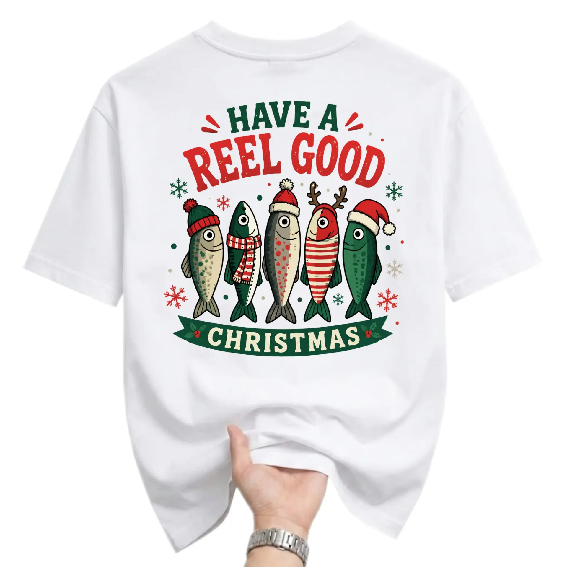 Funny Shirt Have a Reel Good Christmas Graphic Tee Unisex Holiday Crew Neck