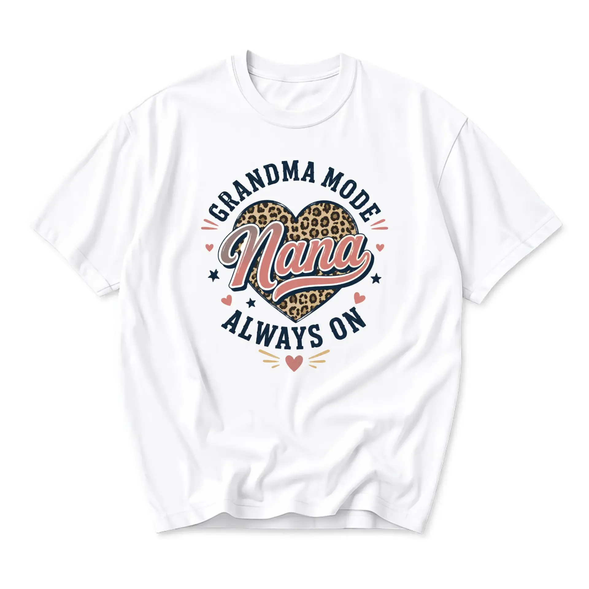 Graphic Tee Grandma Mode Always on Nana Heart Design Unisex Crew Neck Soft