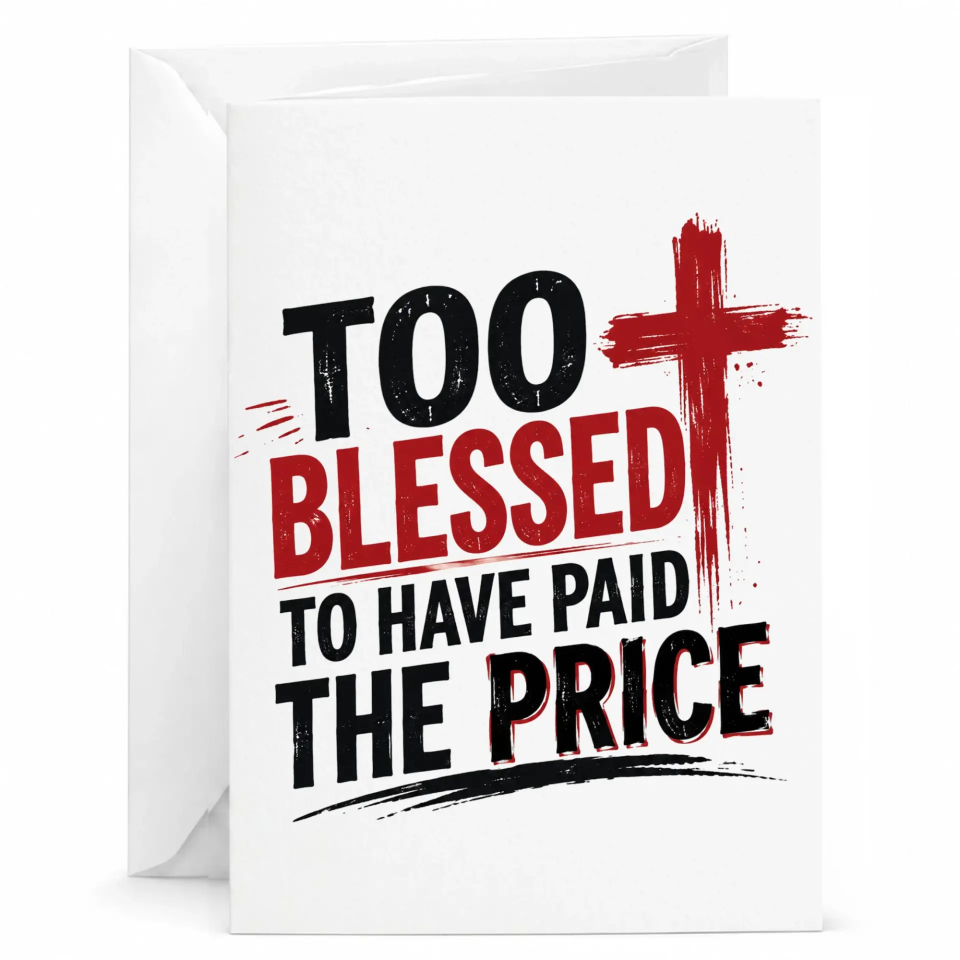 Greeting Card Too Religious Themed Folded Stationary Note for Friends and Family