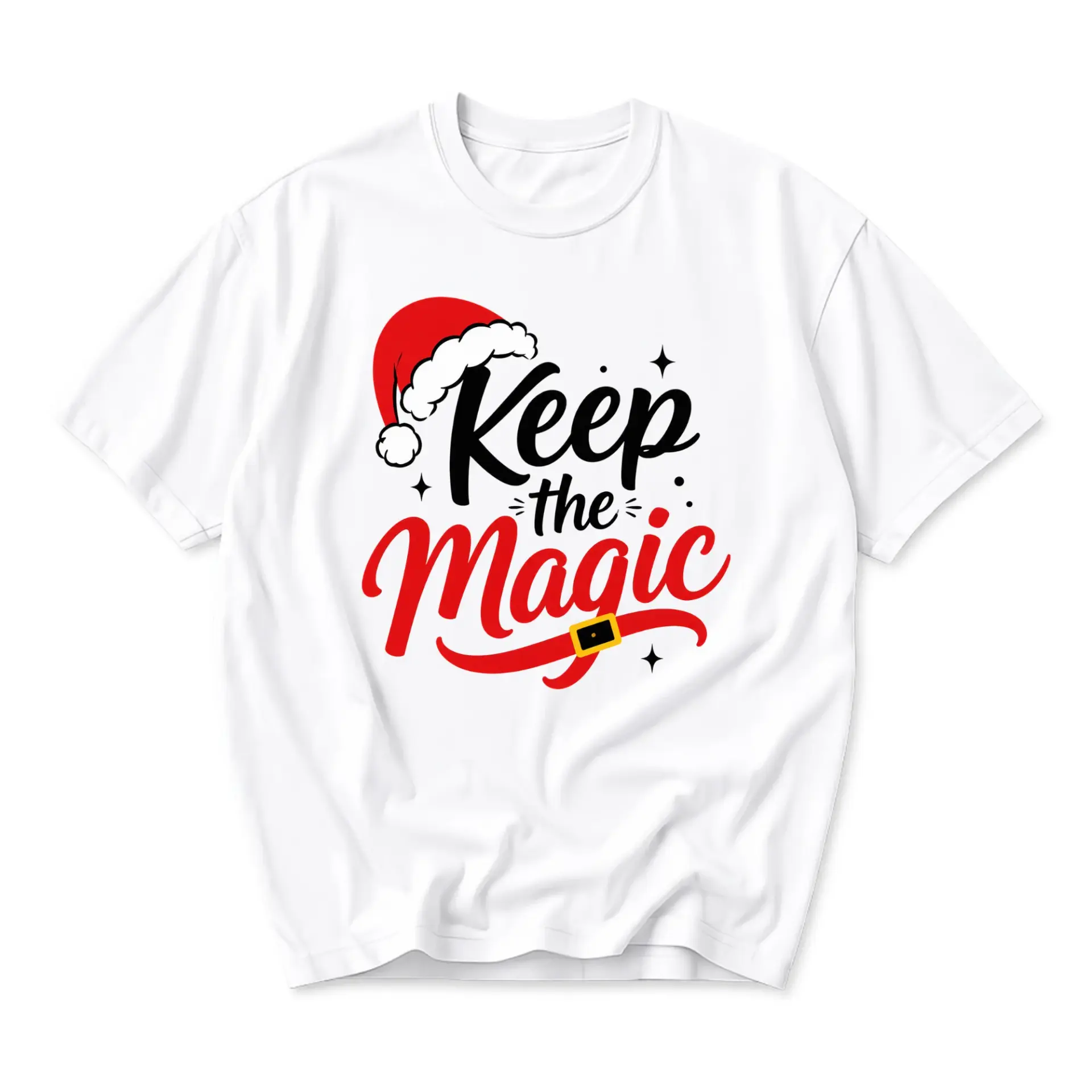 T-shirt Keep the Magic Holiday Graphic Tee Unisex Short Sleeve Crew Neck Seasonal Festive Casual Cotton Apparel