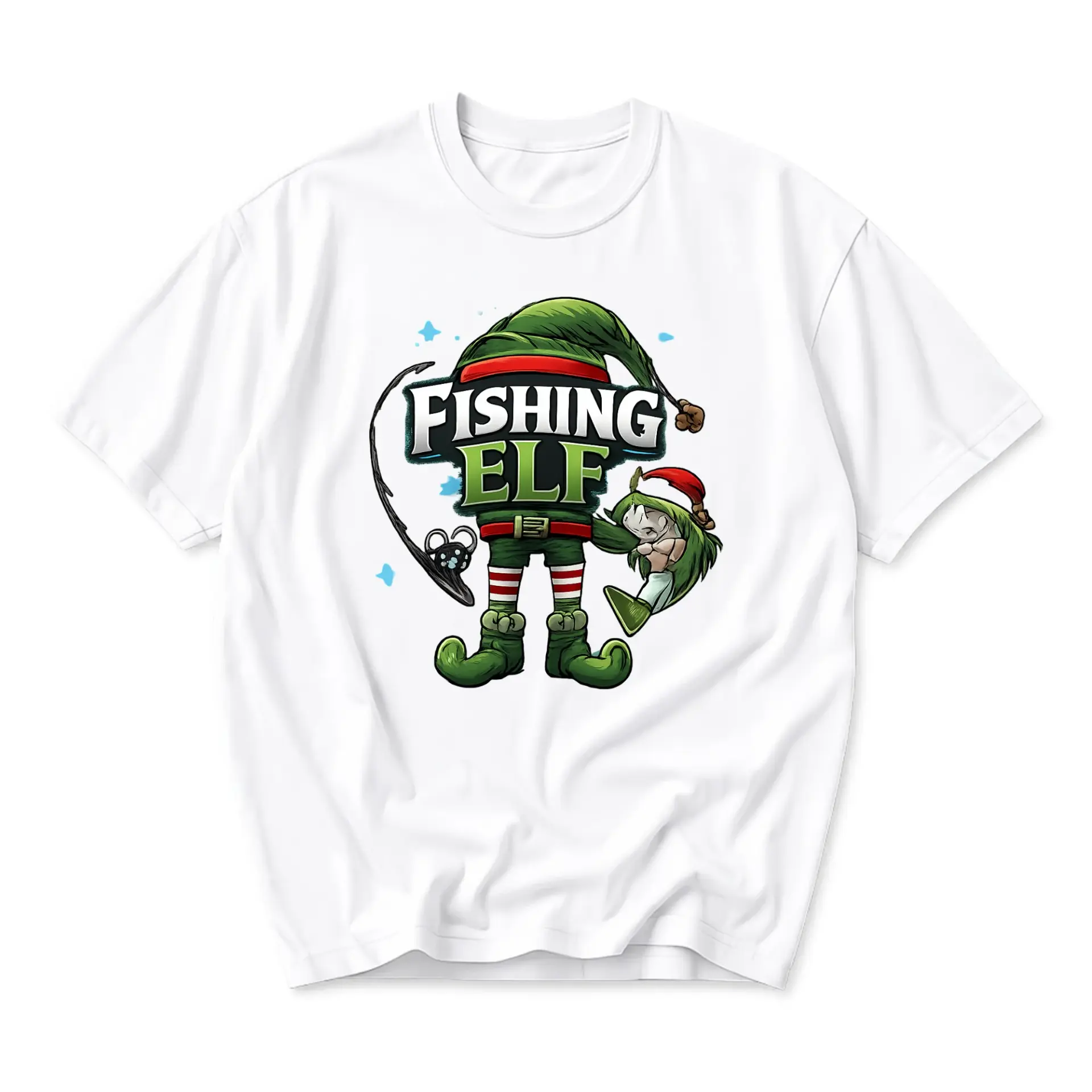Fishing Graphic Tee Unisex Crew Neck Casual Cotton Blend Short Sleeve Shirt