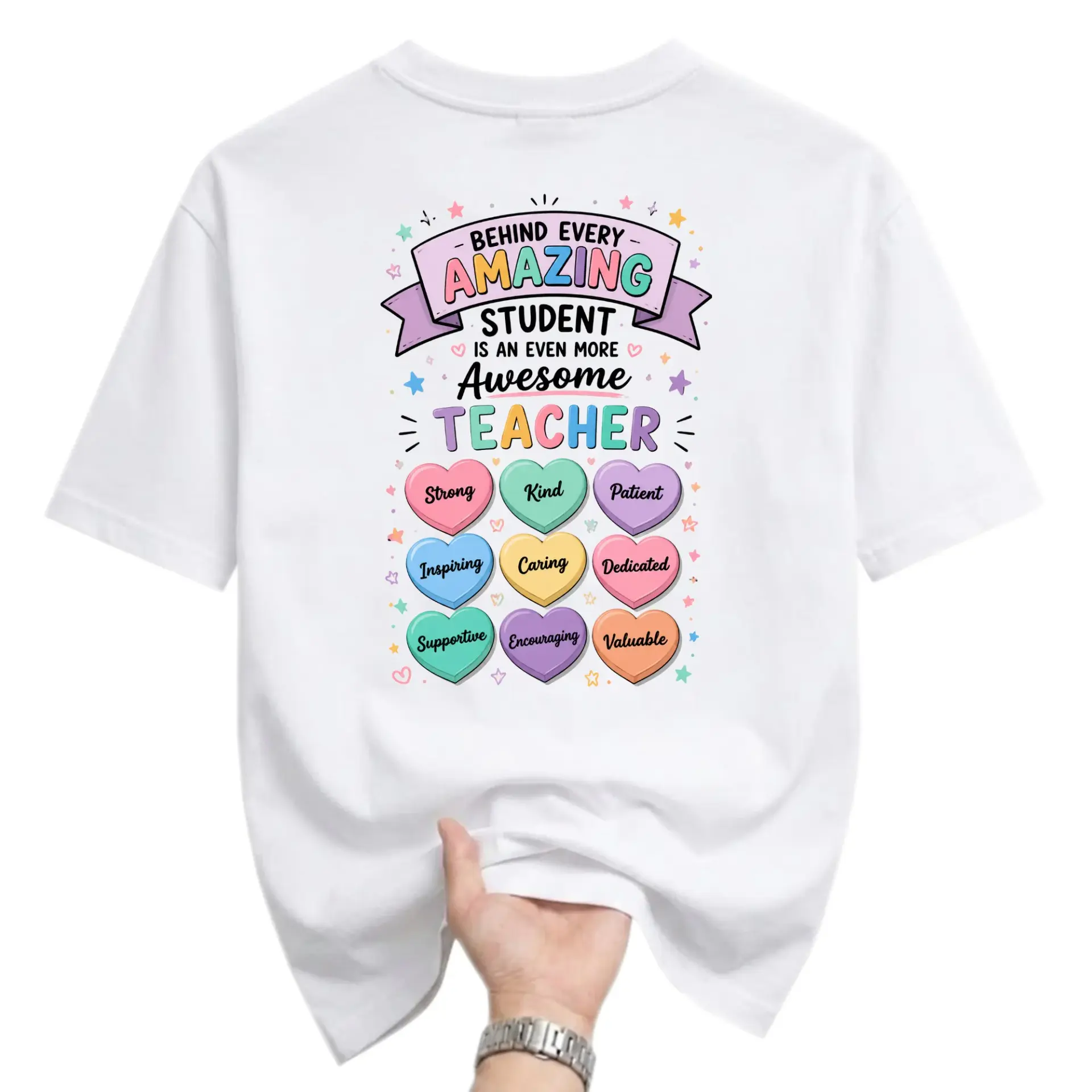 Funny Shirt Behind Every Amazing Student Is an Even More Awesome Teacher Graphic Tee Unisex Crew Neck Apparel