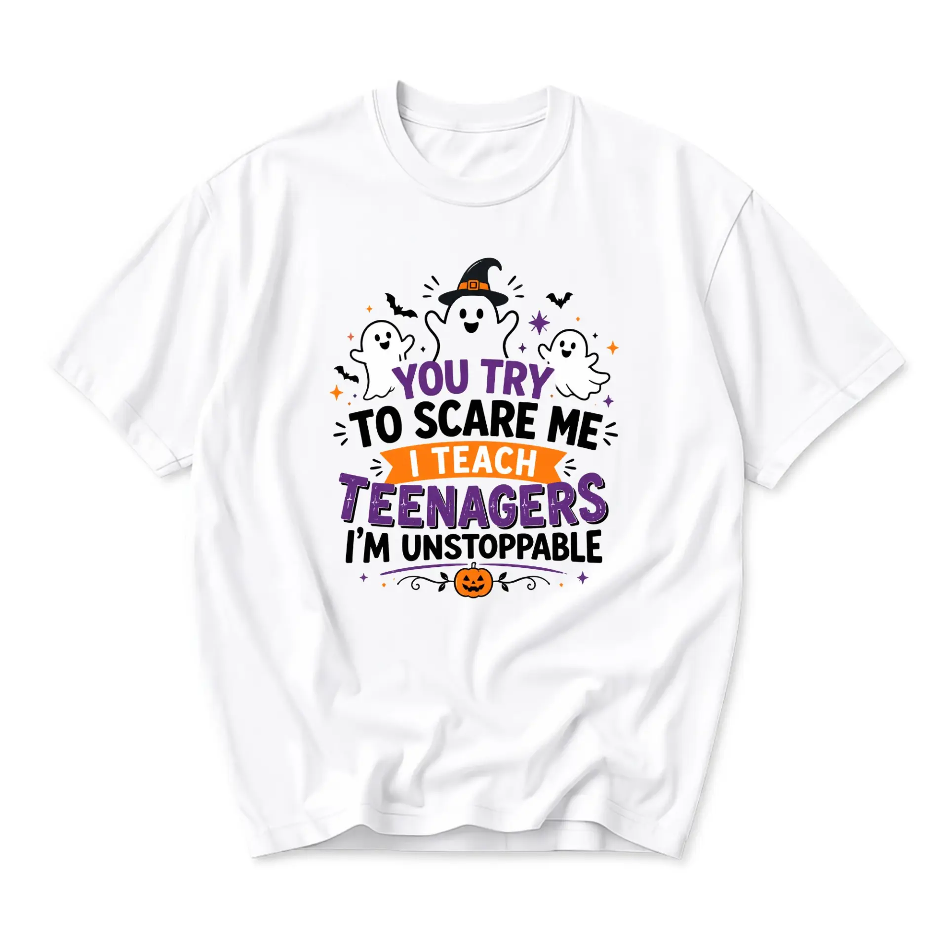 Funny Teacher Graphic Tee Unisex Halloween Humor Shirt for Educators Professional Humor Apparel Casual Crew Neck Top