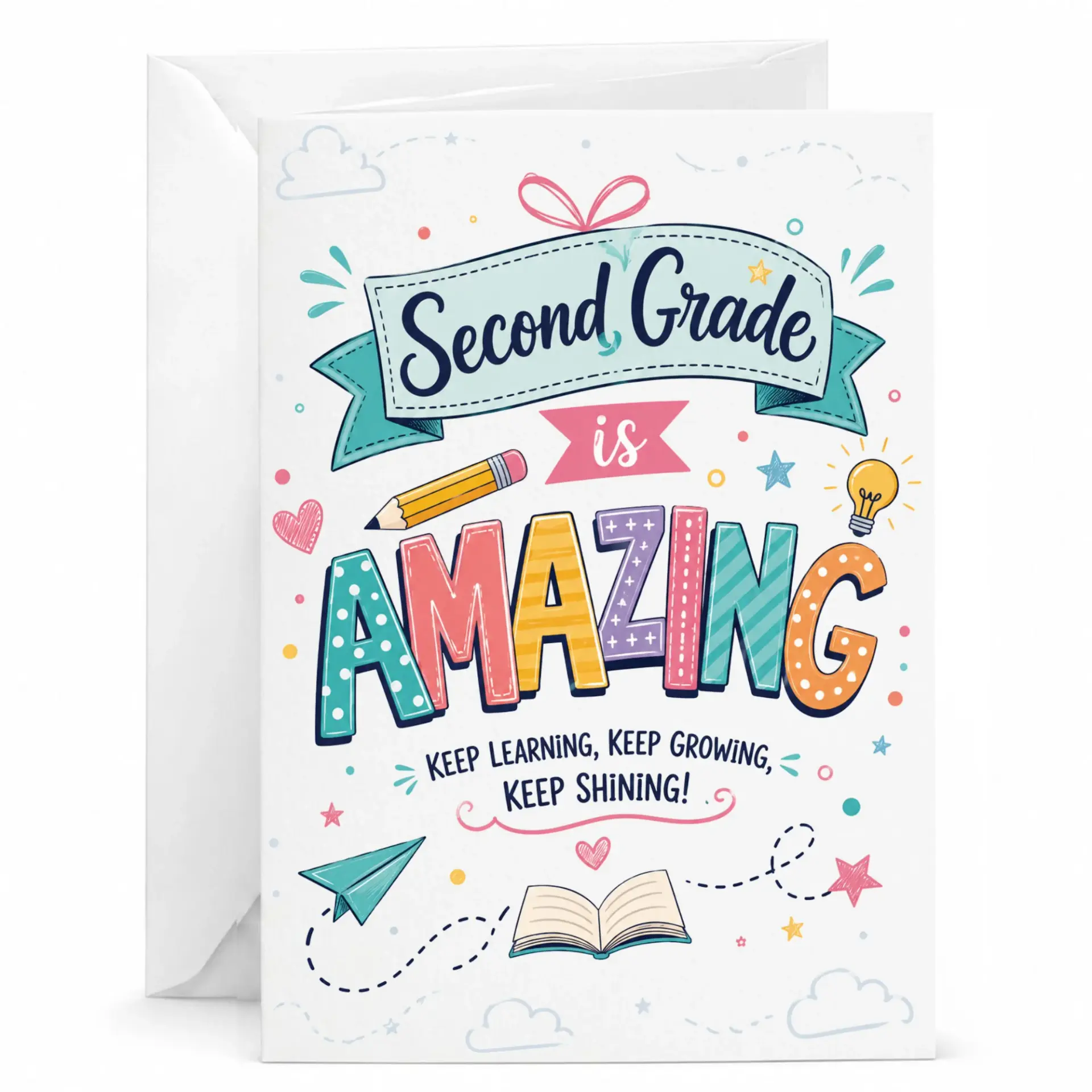 Greeting Card Second Is Motivational Design for Young Learners and Encouragement