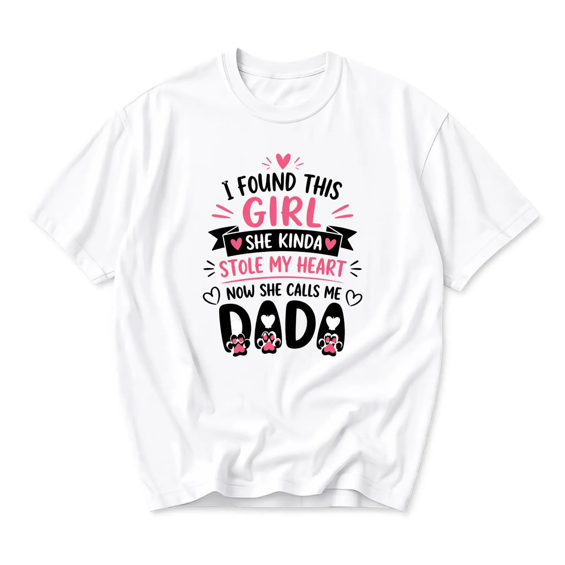 Funny Shirt I Found This Girl Stole My Heart Dada Graphic Tee Unisex Casual