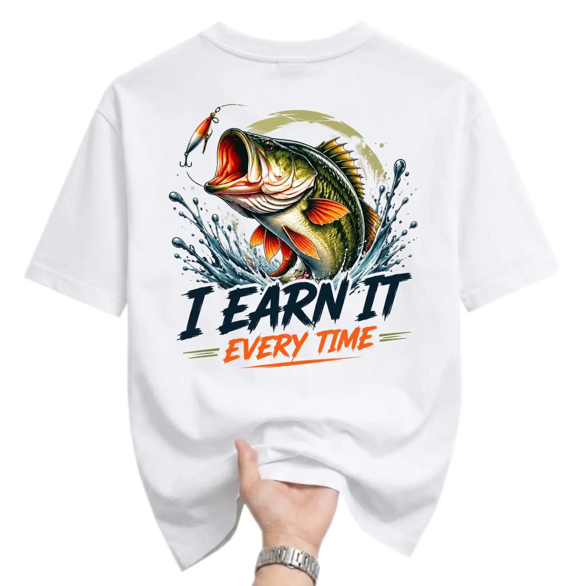 Graphic Tee I Earn It Every Time Fishing Design Unisex Crew Neck Short