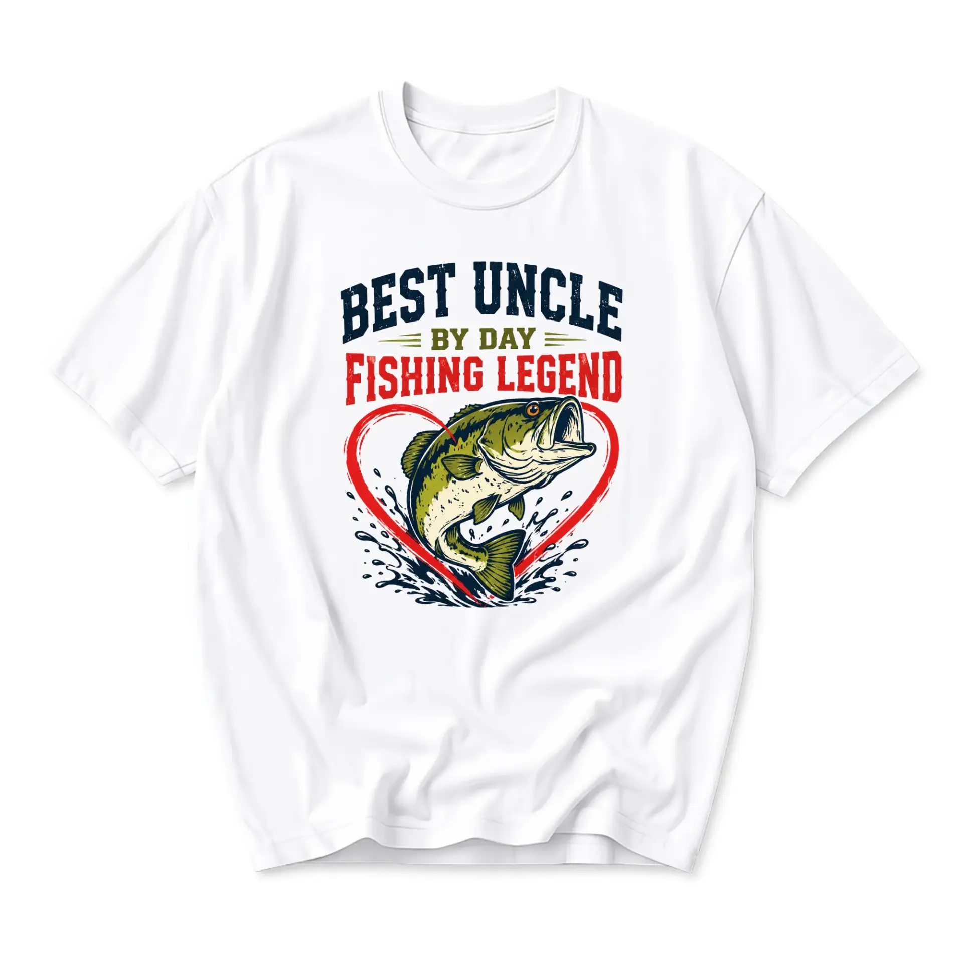 Graphic Tee Best Uncle by Day Fishing Legend Unisex Crew Neck Casual Everyday Short Sleeve Cotton Blend Shirt