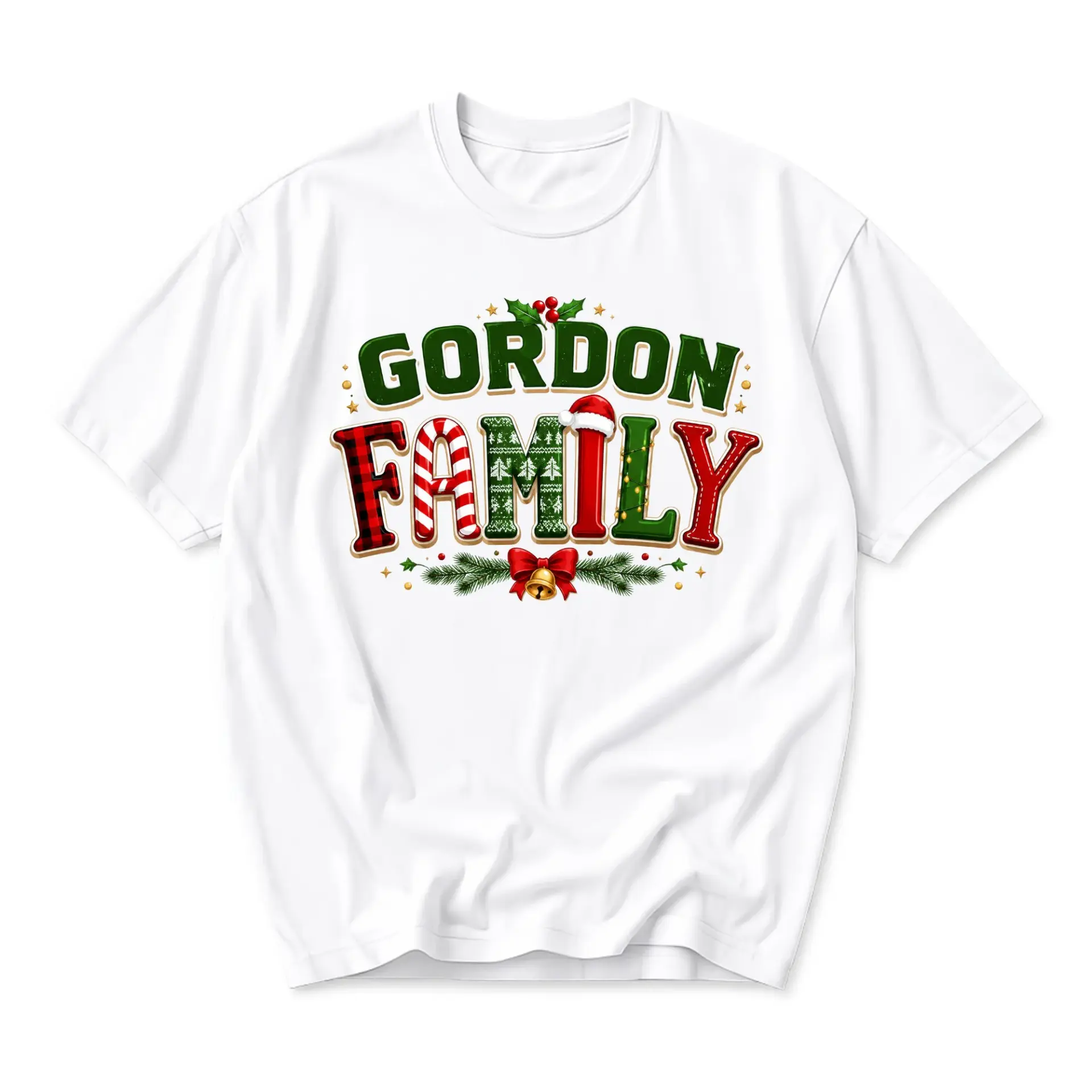 Graphic Tee Gordon Family Christmas Shirt Holiday Season Apparel Festive