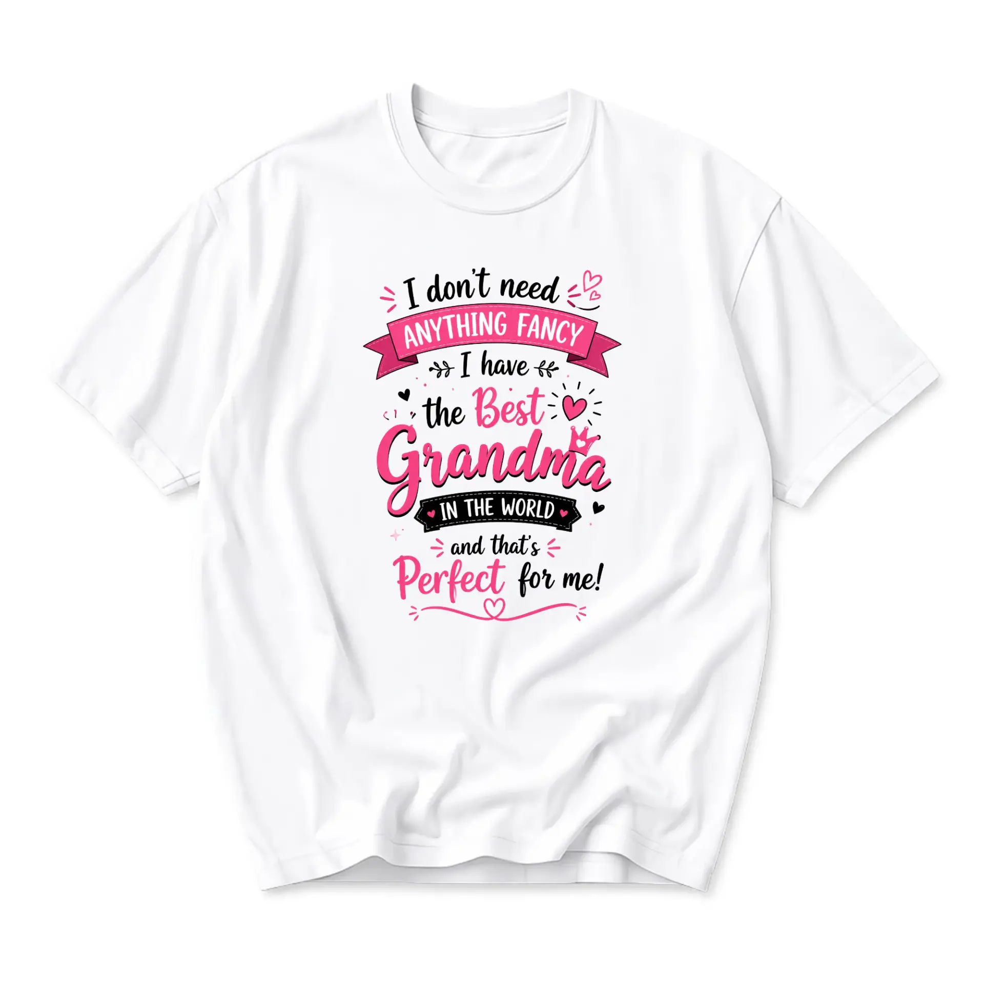 Funny Shirt I Have the Best Grandma in the World Graphic Tee Unisex Casual Crew Neck Comfortable Soft Cotton Top