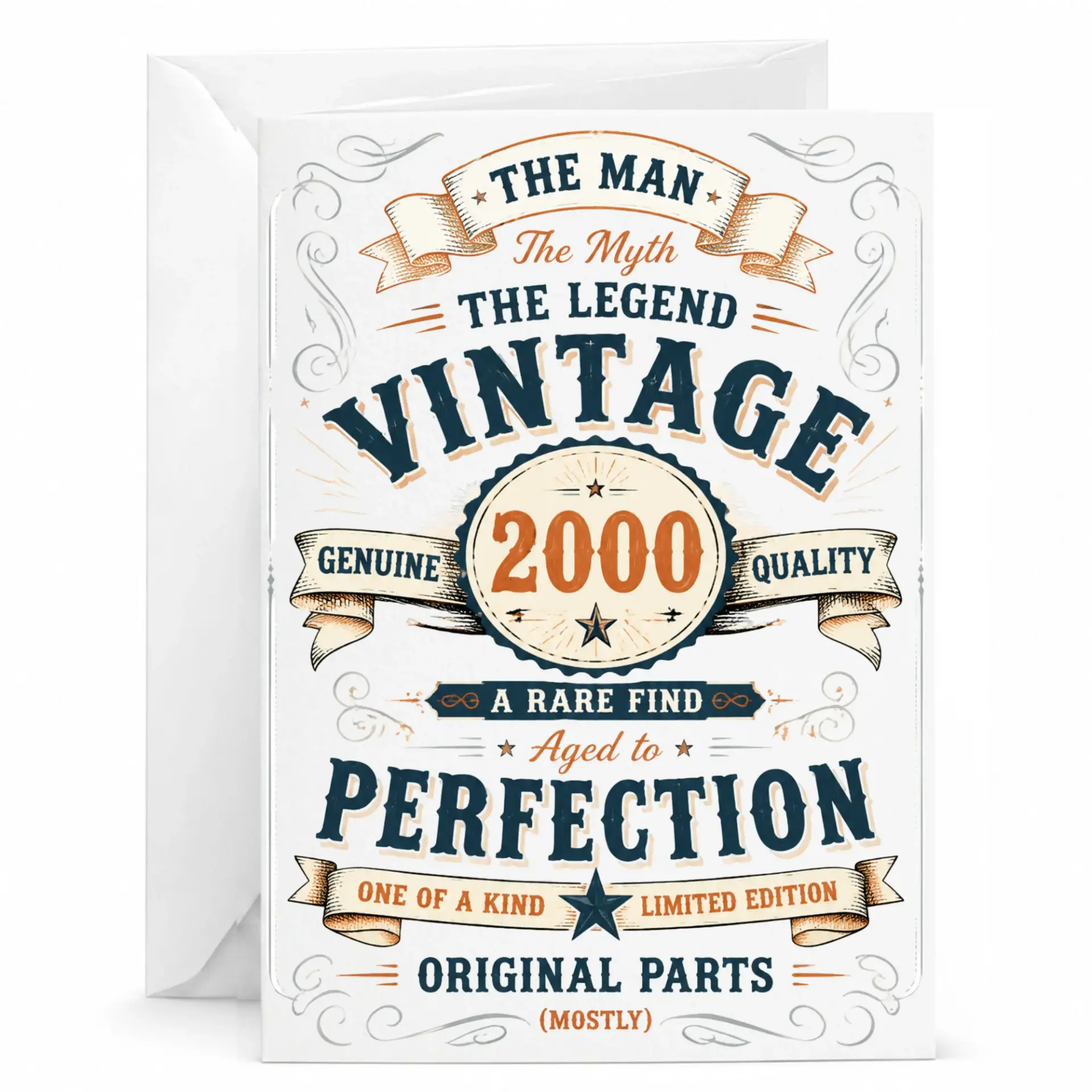 Birthday Card Vintage 2000 the Man the Myth the Legend Greeting Card for Milestone Birthday Milestone Year Gift