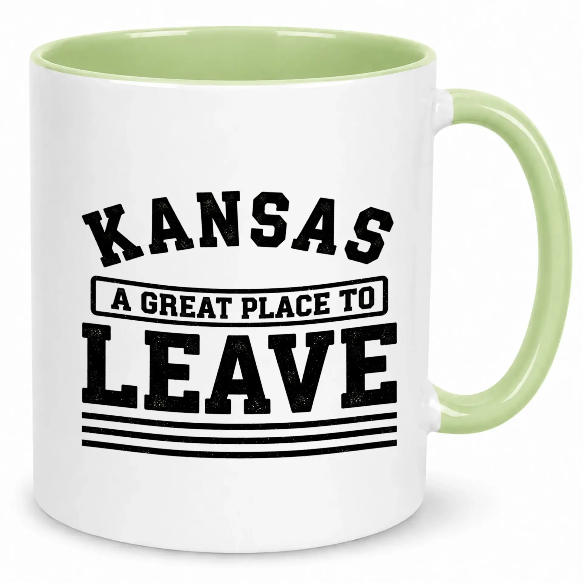 Funny Coffee Mug with Sarcastic Kansas Design, Humorous State Themed Ceramic Drinkware for Home or Office, 11oz or 15oz Beverage Cup Gift