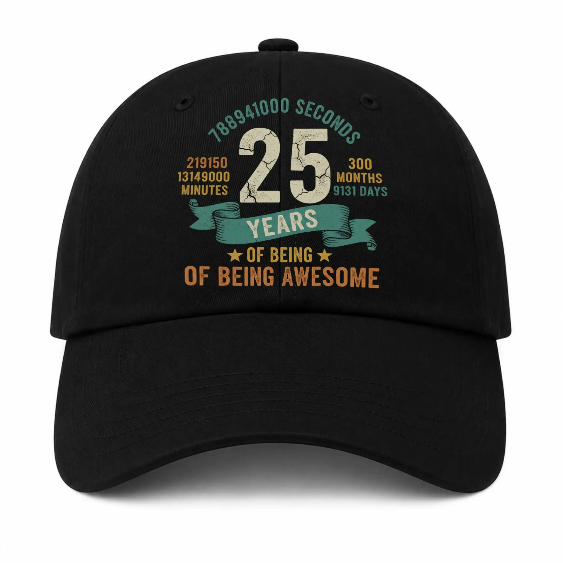 Baseball Cap 25 Years of Being Awesome Birthday Celebration Hat