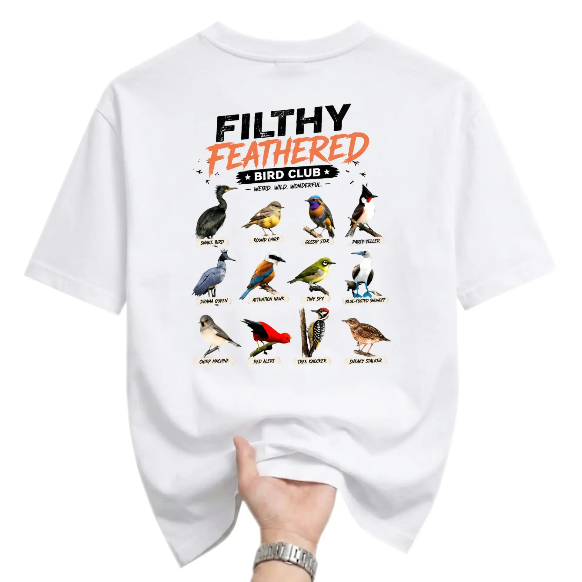 Graphic Tee Filthy Feathered Shirt Funny Lover Ornithology Unisex Casual