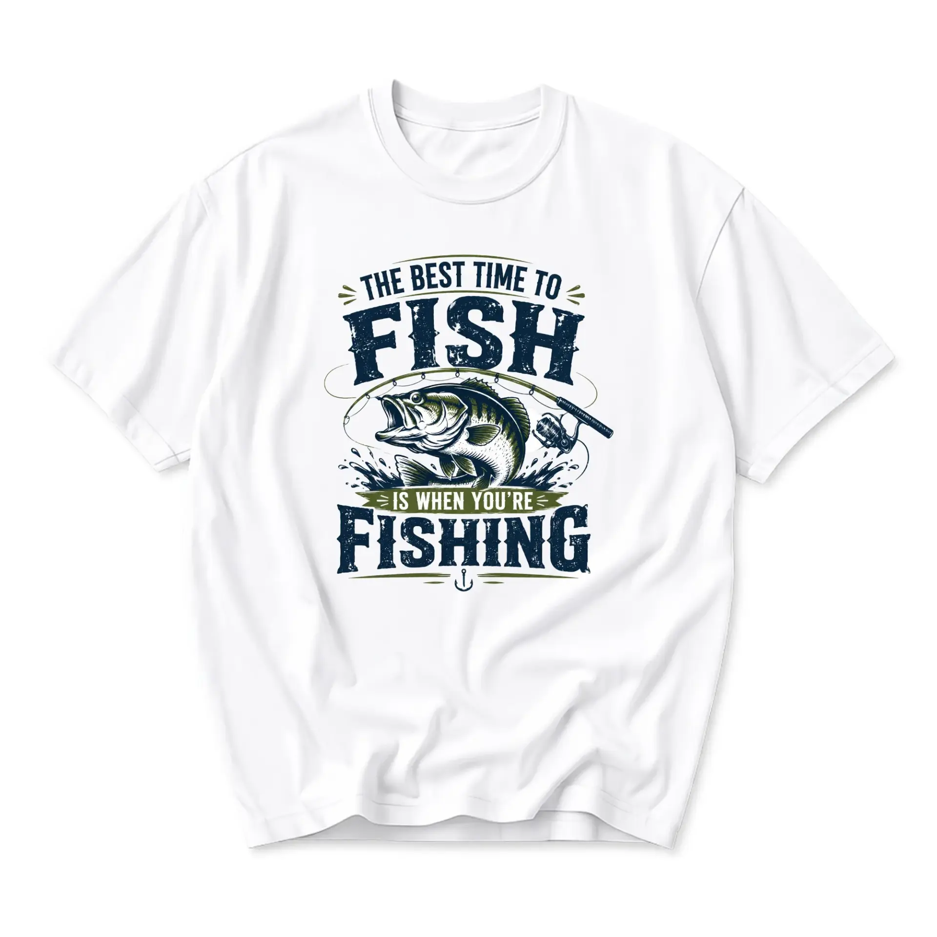 Funny Shirt the Best Time to Fish Is When You Are Fishing Graphic Printed