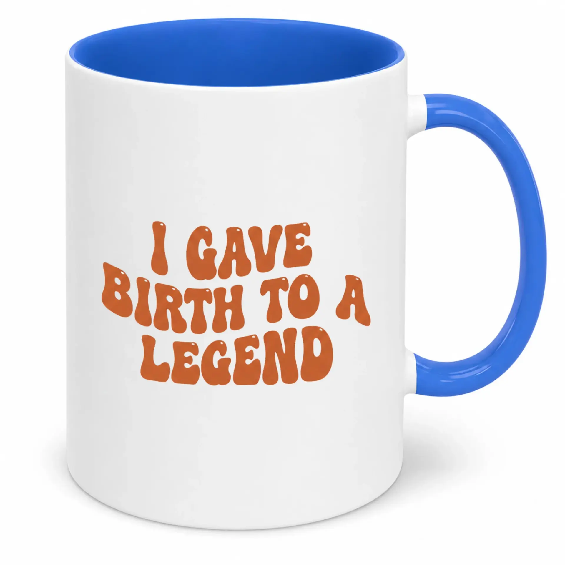 Funny Coffee Mug for Parents Moms and Dads Ceramic Tea Cup with 'i Gave Birth to a Legend' Quote 11oz or 15oz White Drinkware Gift