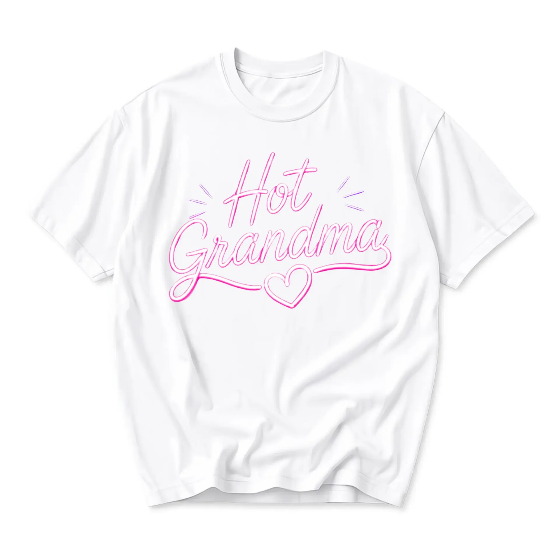 Funny Shirt Hot Grandma Graphic Tee Women Casual Top Retro Style Lettering