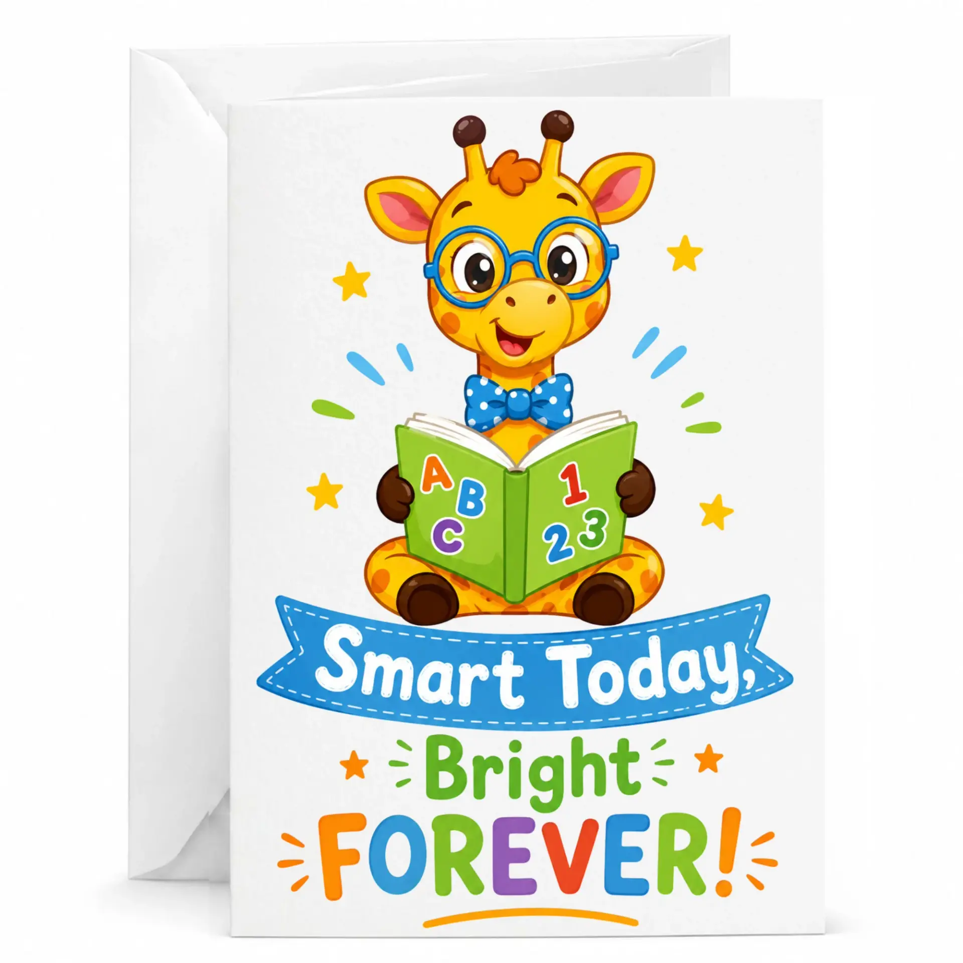 Today Bright Giraffe Greeting Card Whimsical Animal Illustration Note for Special Occasions