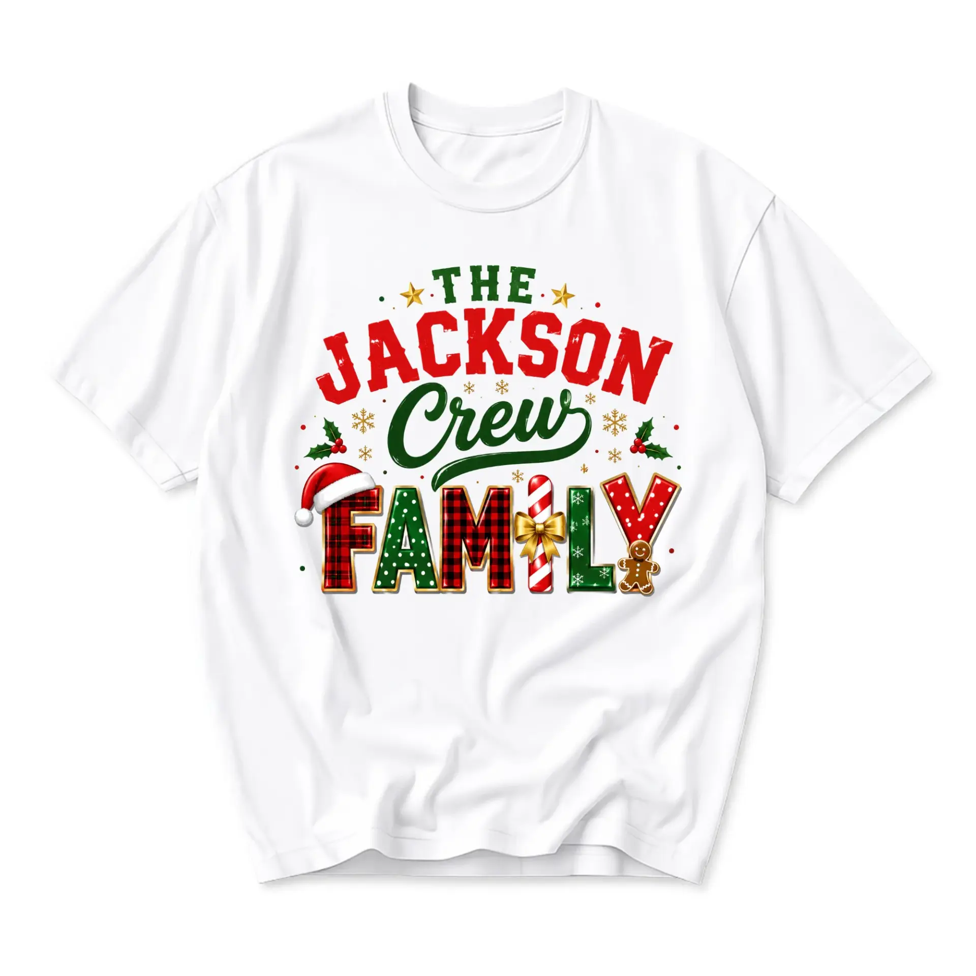 T-shirt the Jackson Crew Family Graphic Tee Holiday Seasonal Casual Apparel