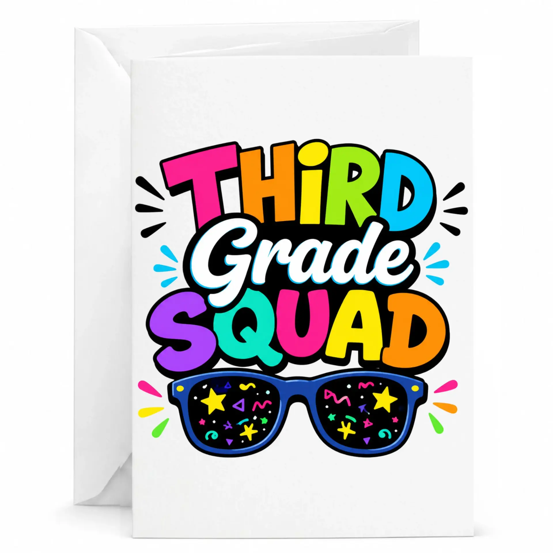 Greeting Card Third Squad Fun Colorful Design for Encouragement and