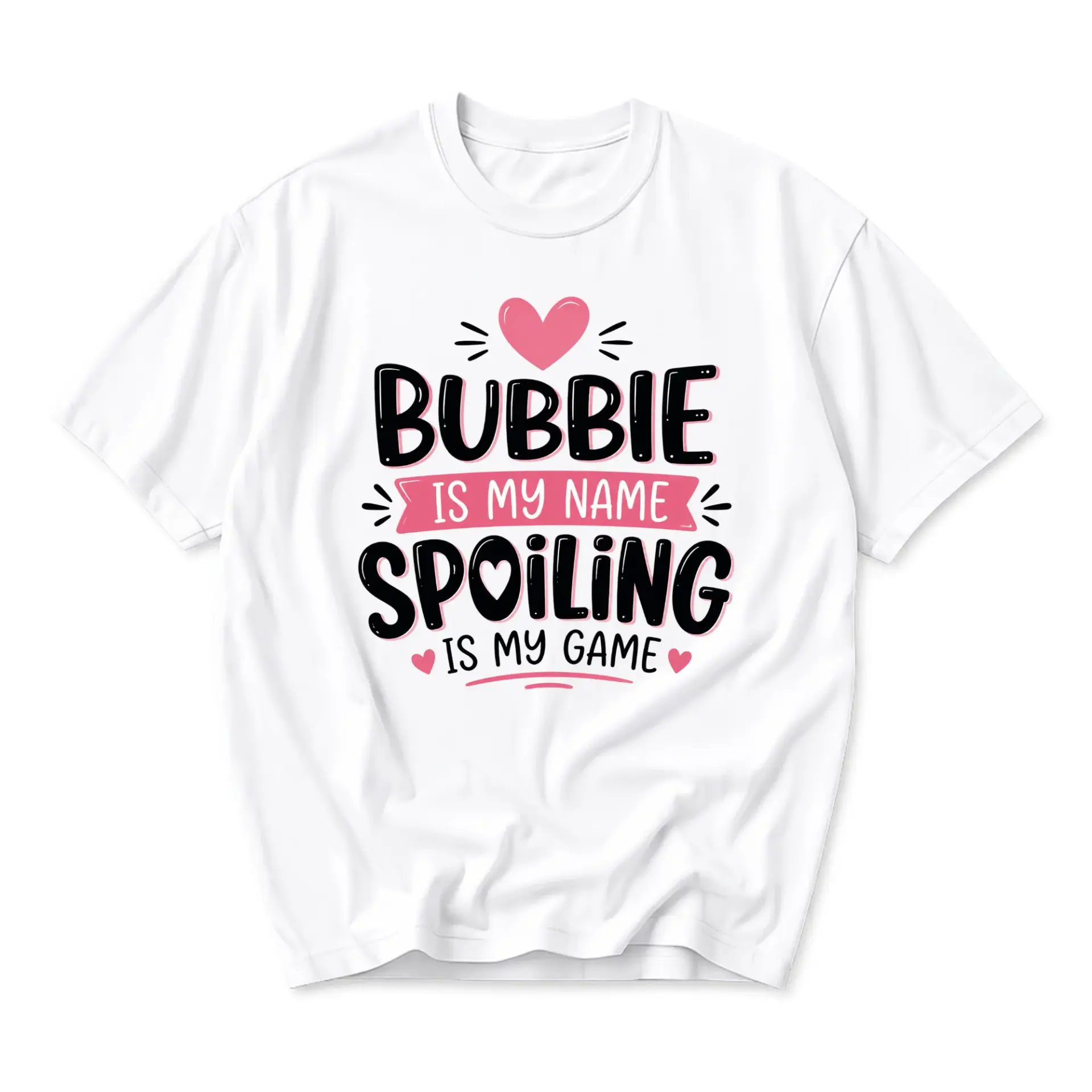 Graphic Tee Bubbie Is My Name Spoiling Is My Game Shirt Unisex Crew Neck Everyday Casual Apparel Gift for Grandparents