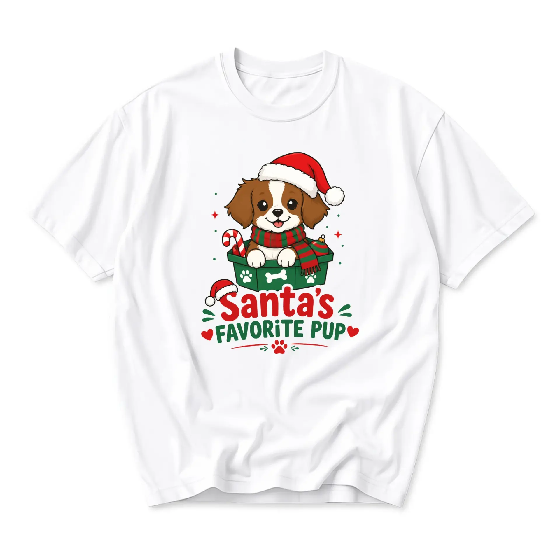Funny Shirt Santa Favorite Pup Holiday Graphic Tee for Dog Lovers Casual