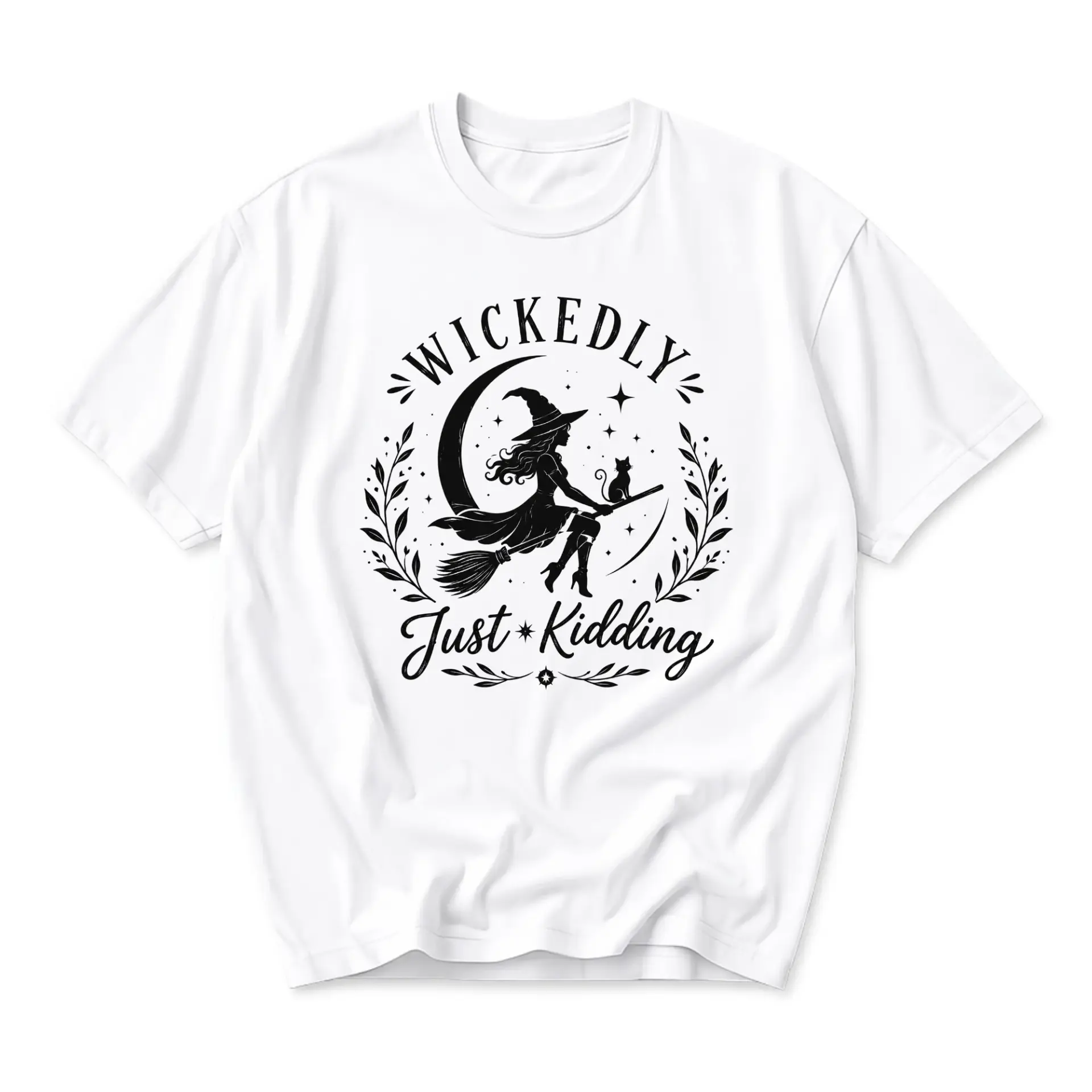 T-shirt Wicked Witch Graphic Tee Unisex Crew Neck Casual Everyday Wear Soft Comfortable Cotton Blend Apparel White