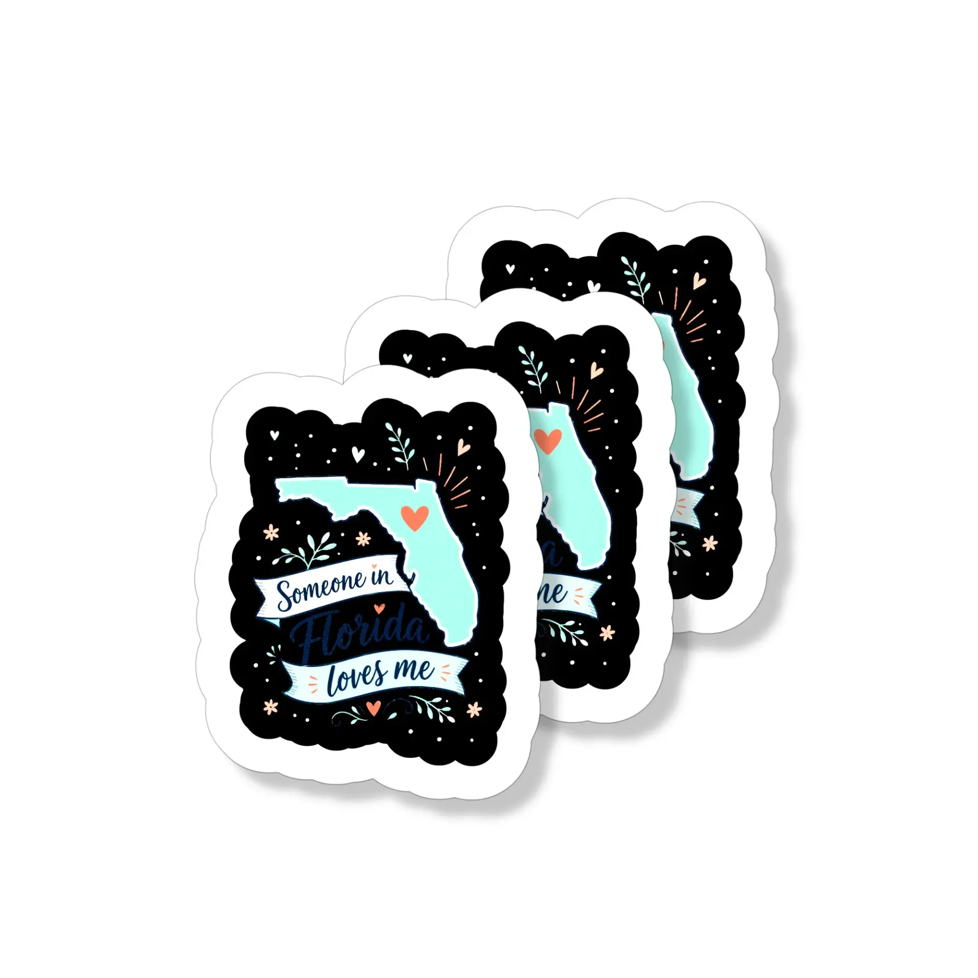 Vinyl Sticker Pack Someone in Florida Loves Me Decals for Laptops Water Bottles Notebooks Weatherproof 3 Piece Set