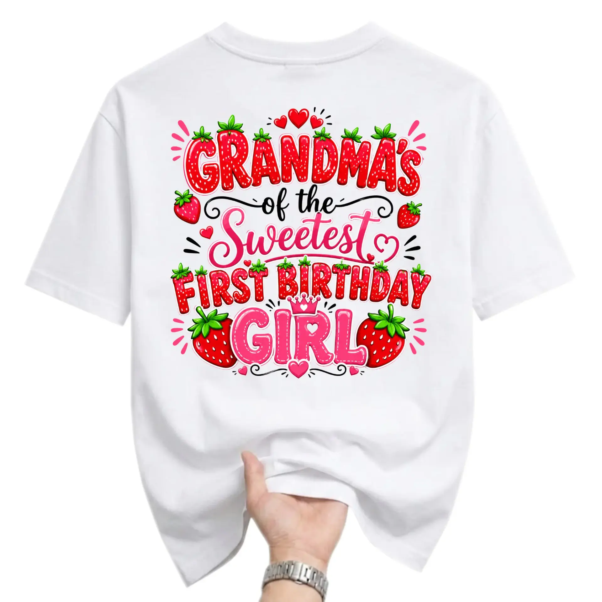 Funny Shirt Grandma of the Sweetest First Birthday Girl Graphic Tee